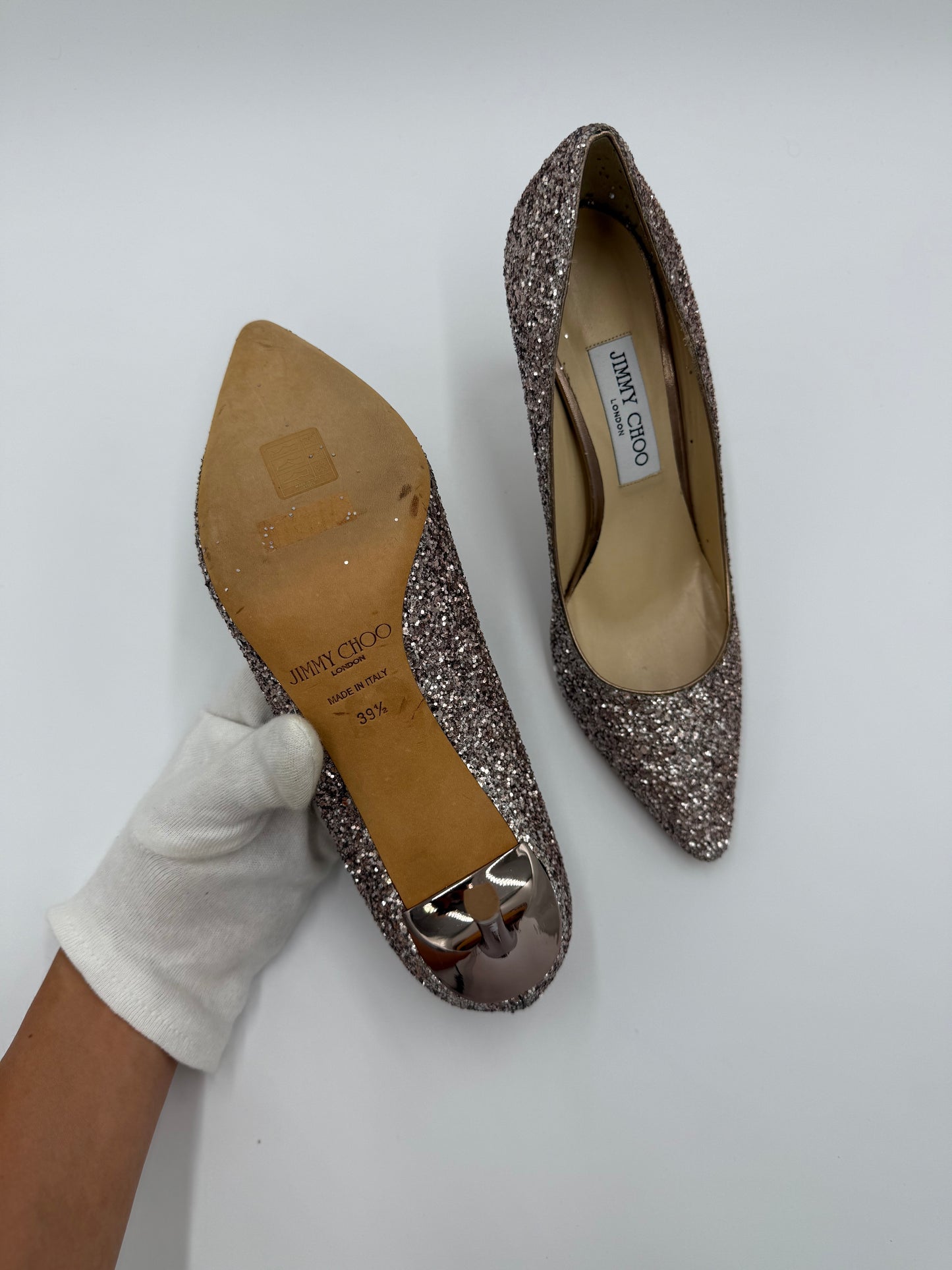 Jimmy Choo Decollété Romy 85 con Glitter