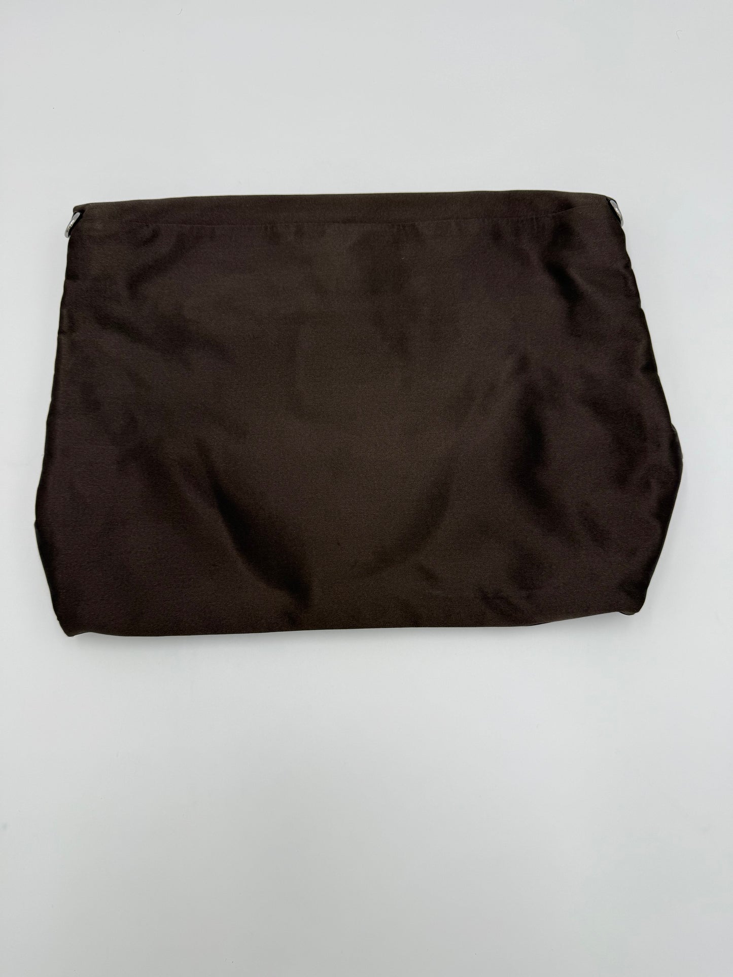 Prada Pochette Vintage Grande in Raso Marrone