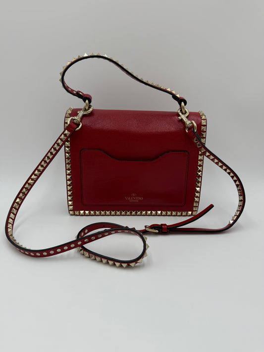 Valentino Garavani Borsa a Tracolla Rockstud in Pelle Rossa - Pally Vintage Closet