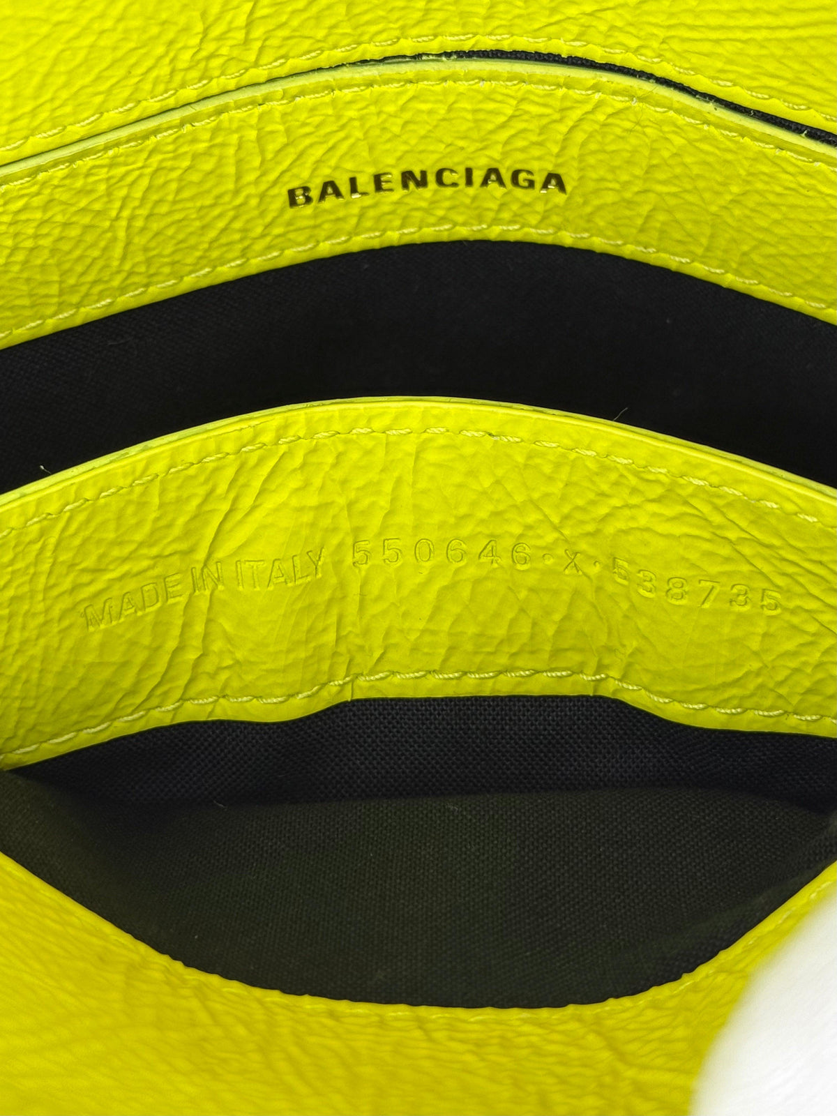 Balenciaga Ville Top Handle Bag Special Edition Gothic Logo Mini Neon Yellow