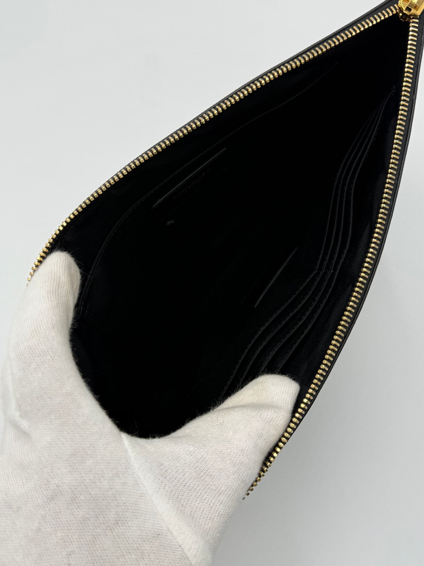 Saint Laurent Pouch Classic Toile Monogram Marrone