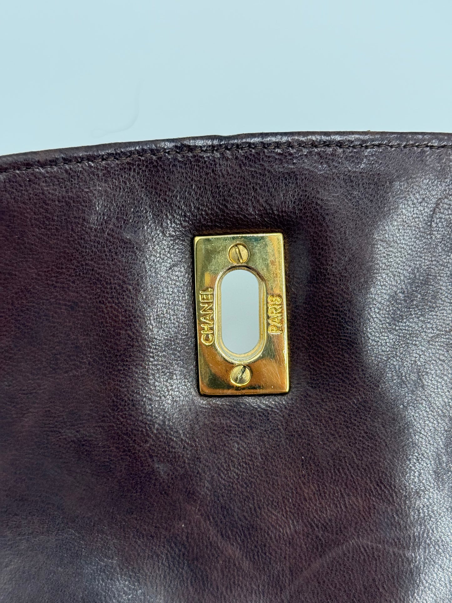 Chanel Zaino Vintage in Pelle Matelassé Marrone Scuro