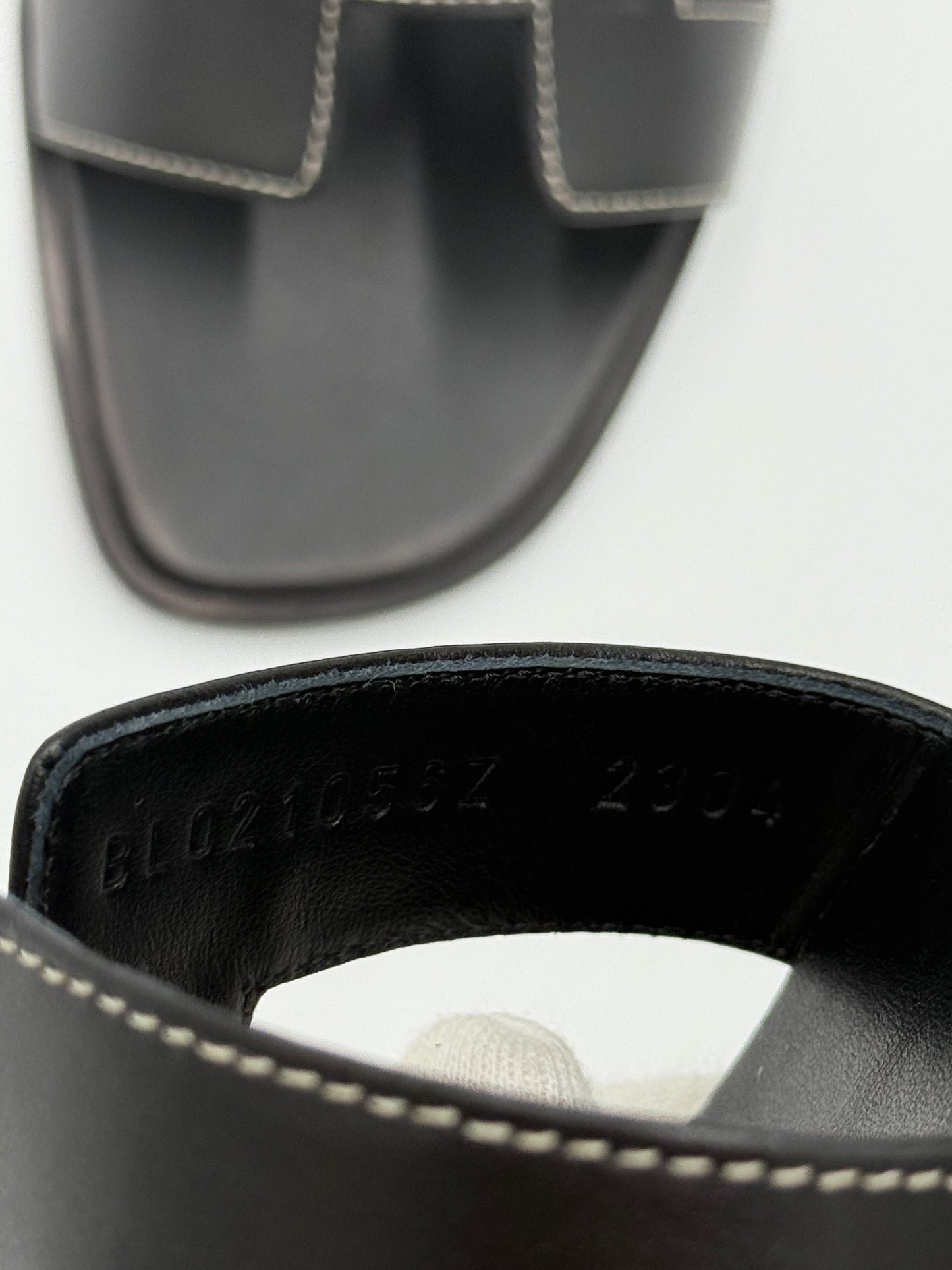 Hermès Sandali Oran in Pelle Nera