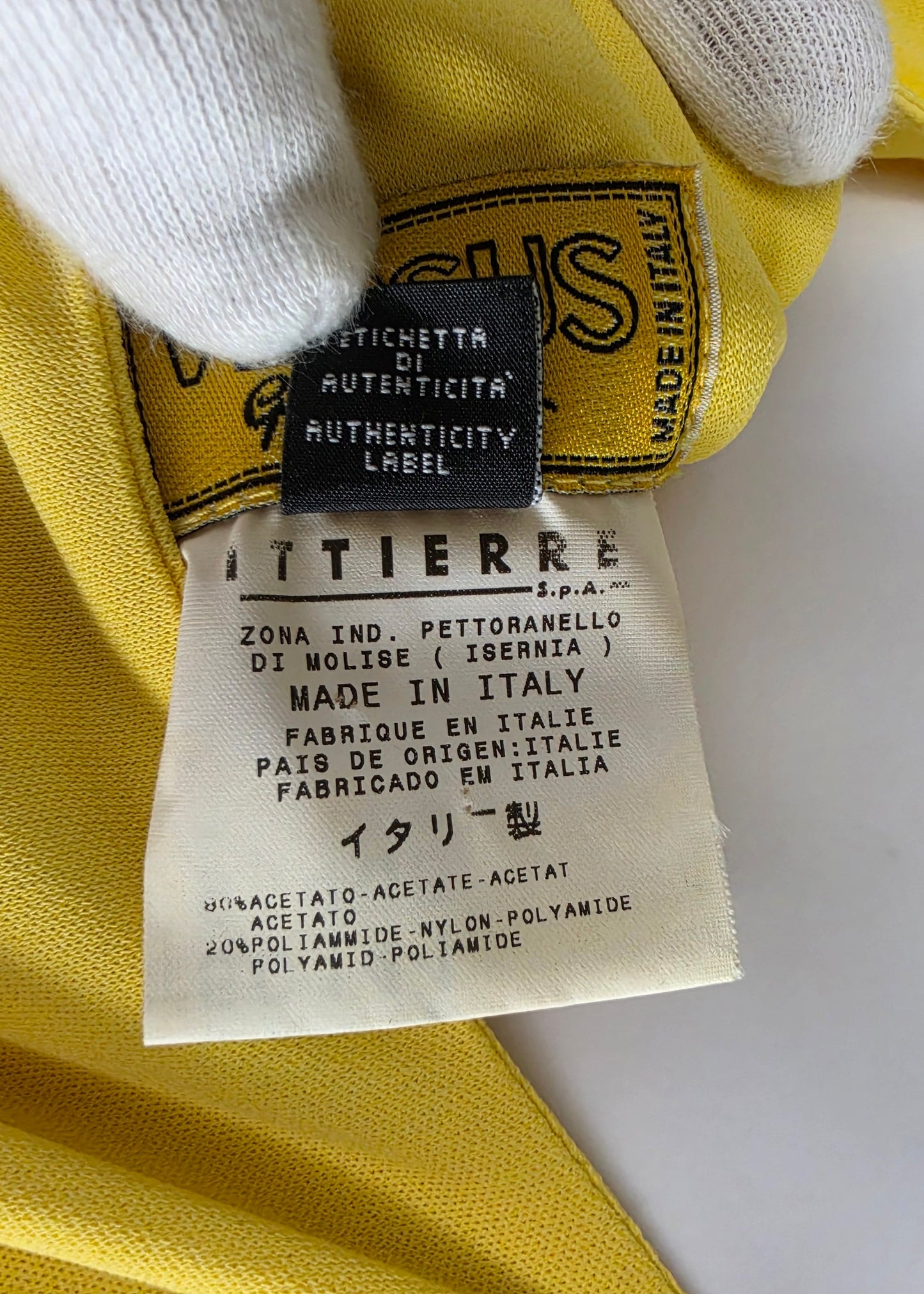Versus Versace Gianni Versace Miniabito Vintage Giallo