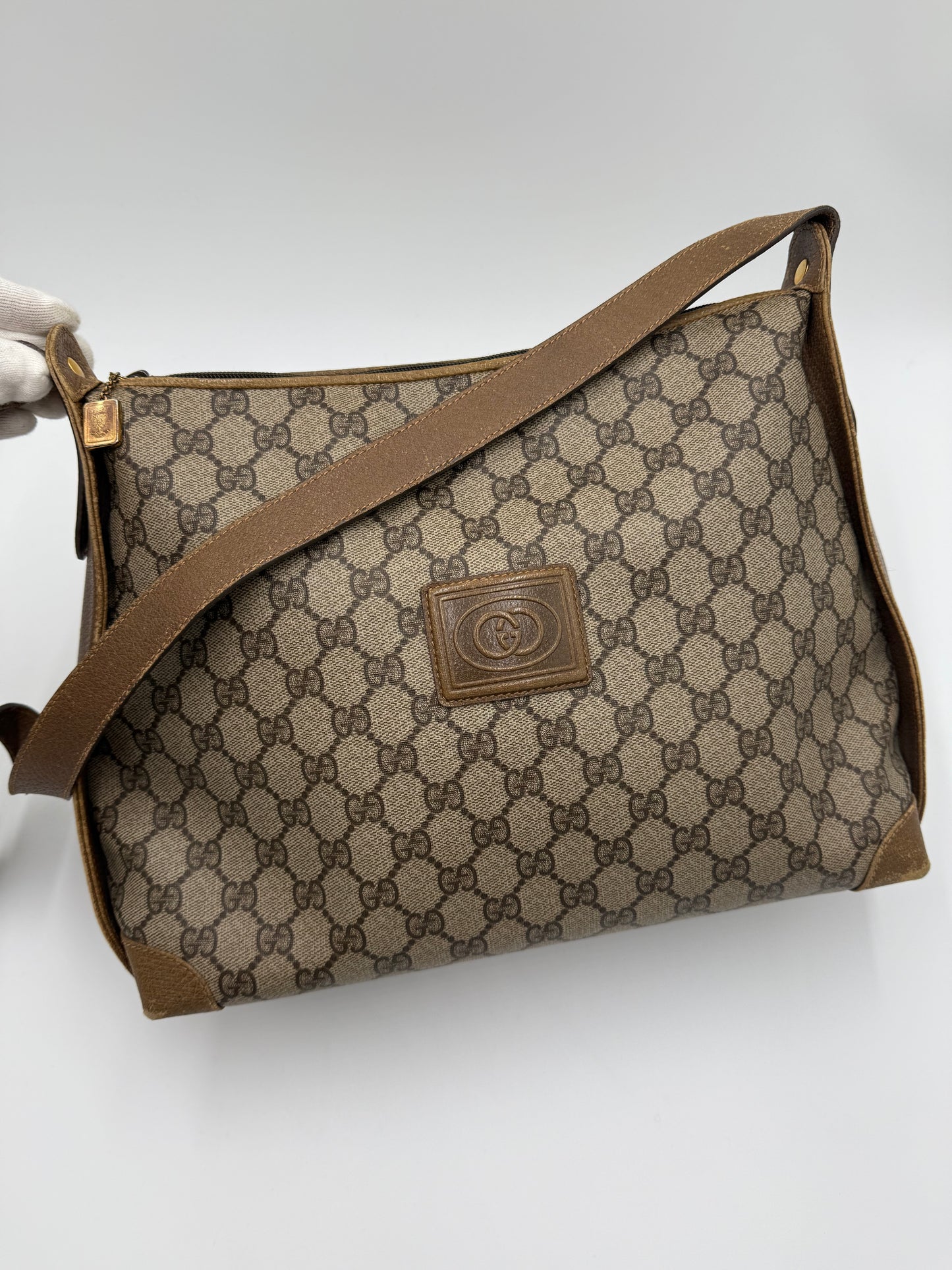 Gucci Borsa Vintage a Tracolla in Tela Monogram GG Marrone