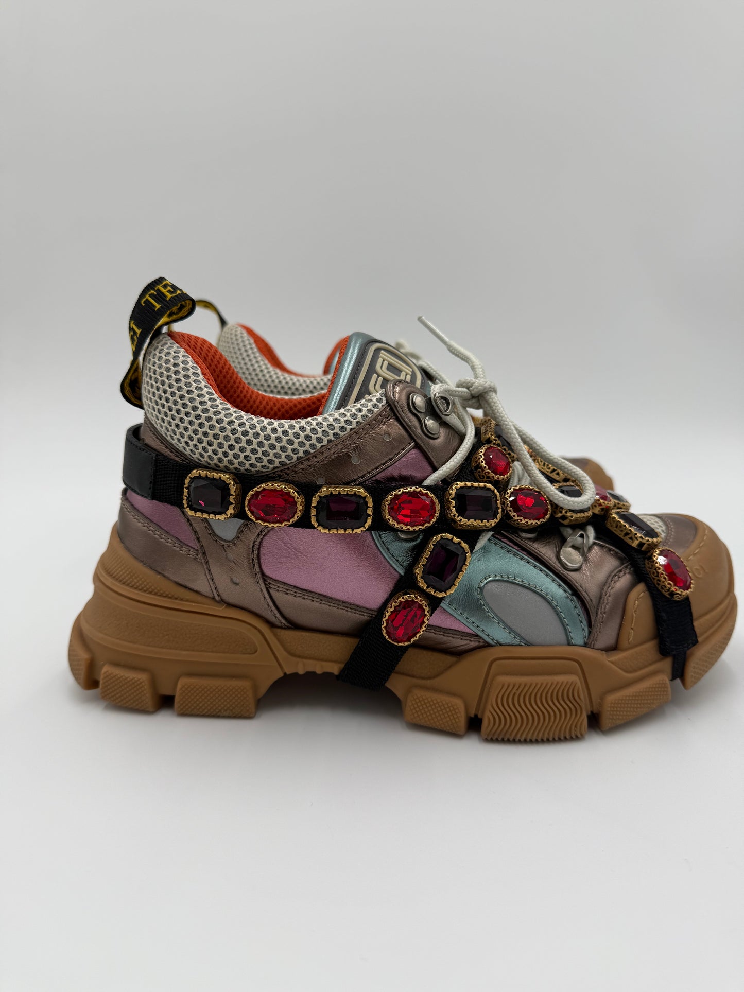 Gucci Sneakers Flashtrek con Gioielli e Finitura Metallizzata