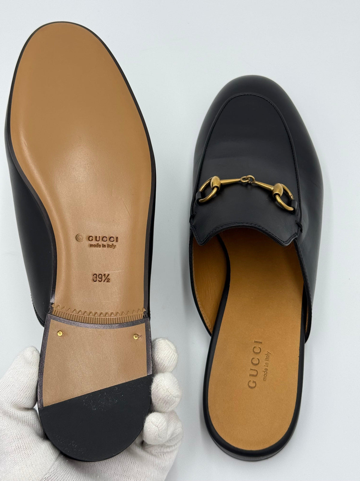 Gucci Black Princetown Horsebit Mules