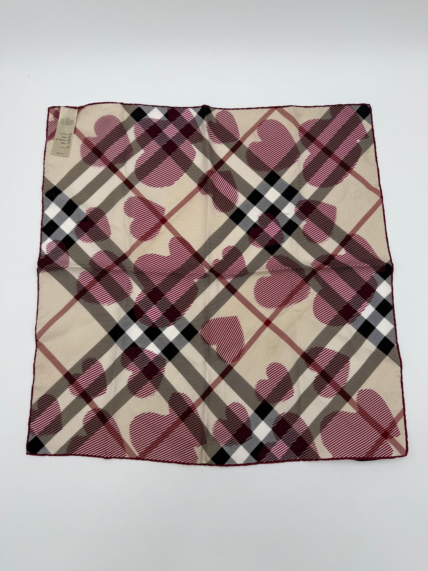 Burberry Foulard Cuori in Seta Beige