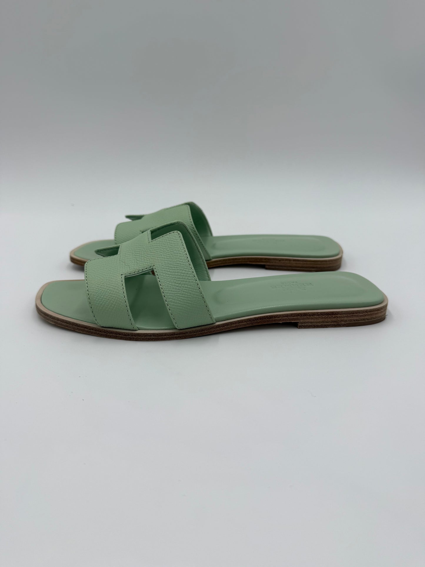 Hermès Sandali Oran in Pelle Epsom Vert Jade