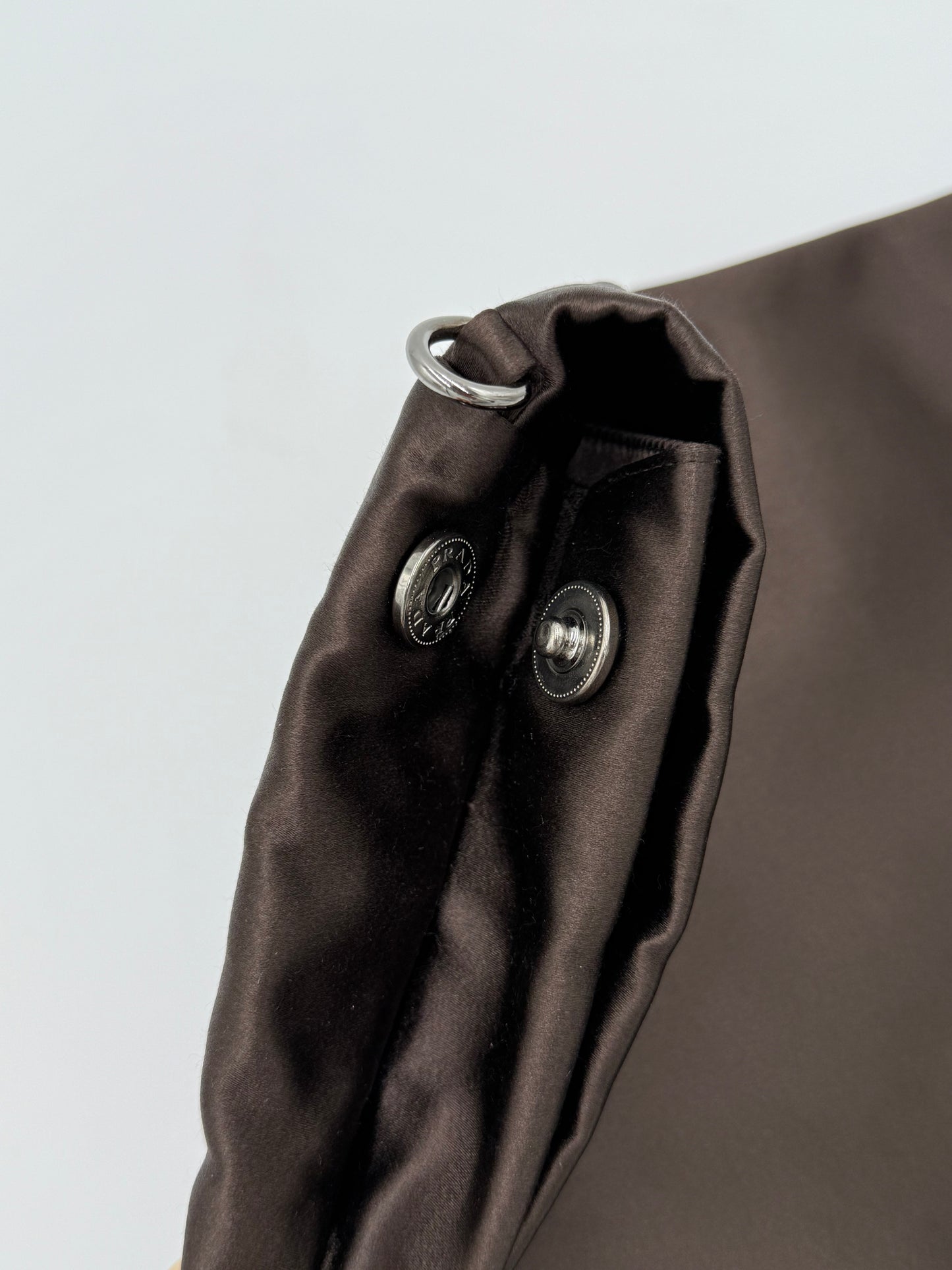 Prada Pochette Vintage Grande in Raso Marrone