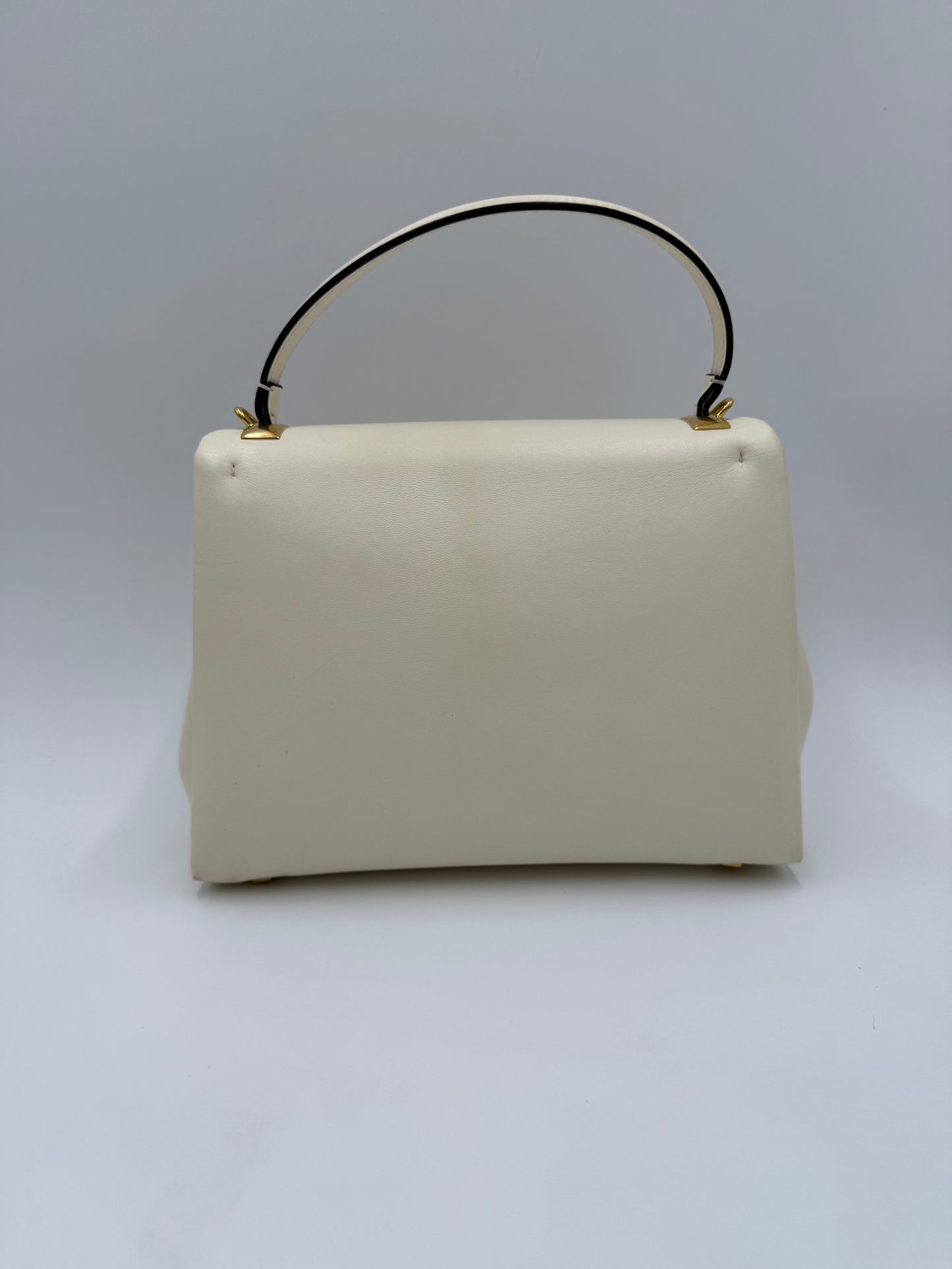 Valentino Garavani Borsa One Stud Top Handle in Pelle Avorio