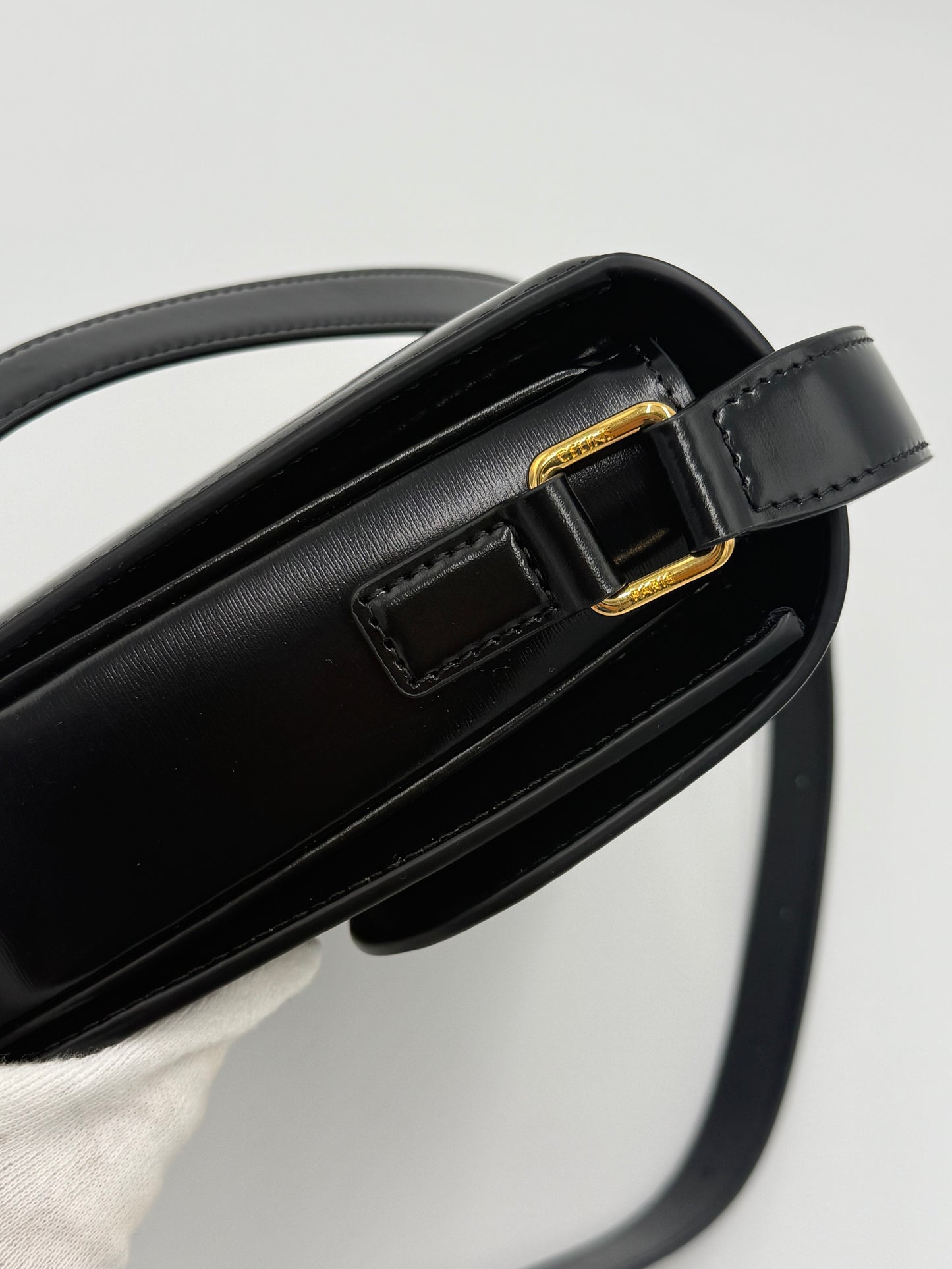 Celine Triomphe Classique Bag Black Leather