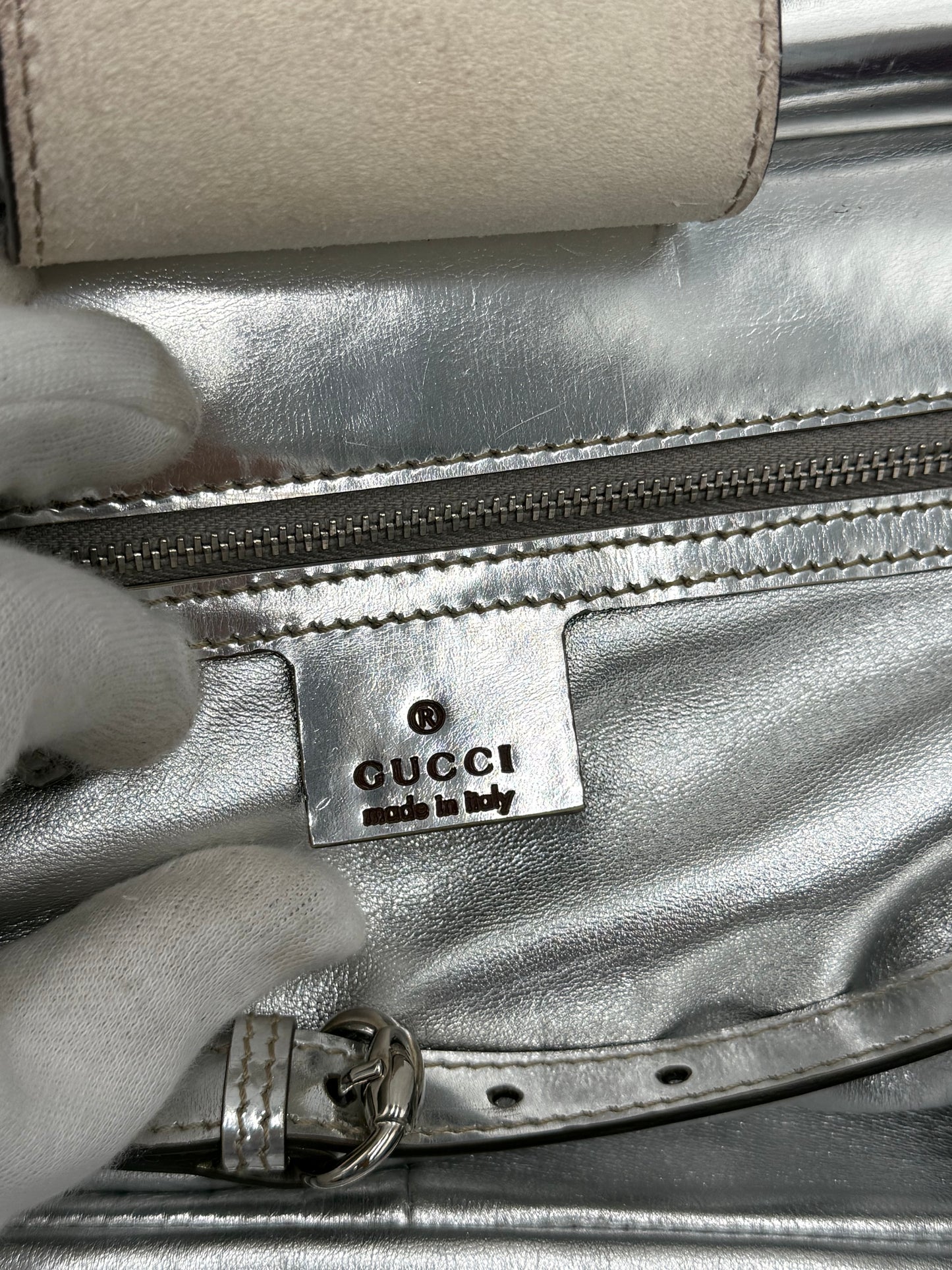 Gucci Borsa Indy Vintage Top Handle Rossa e Argento