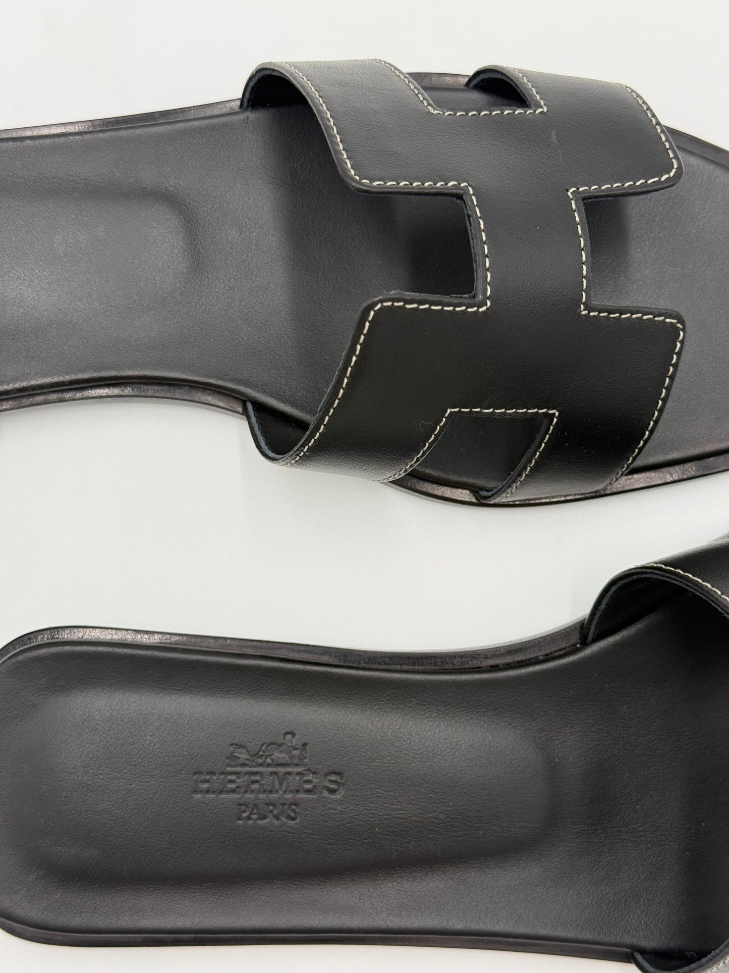Hermès Sandali Oran in Pelle Nera
