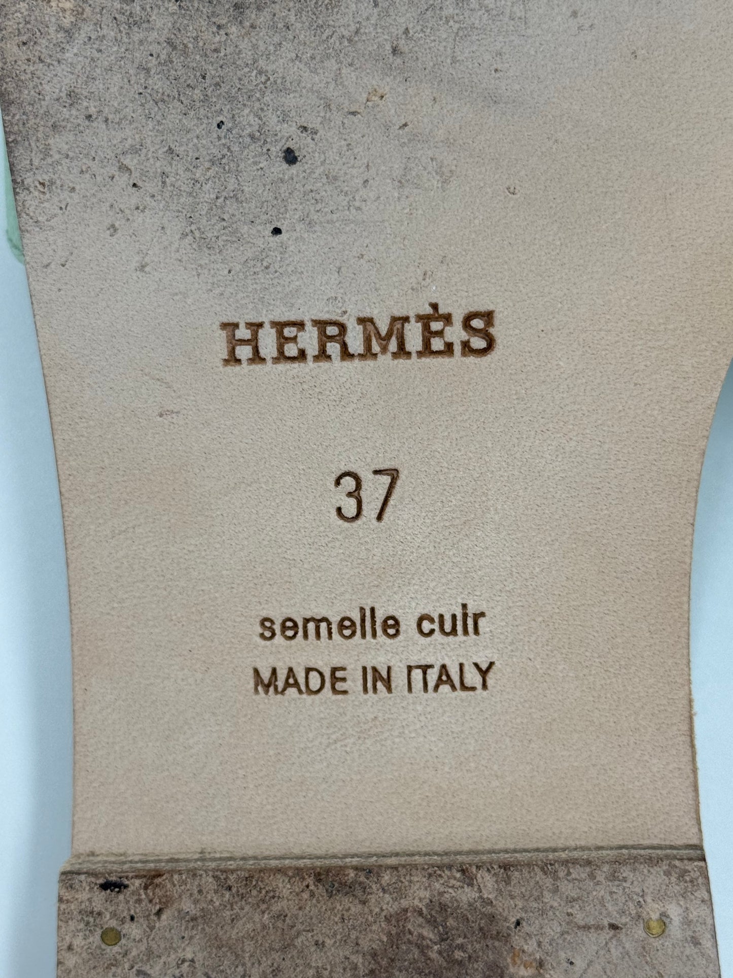Hermès Sandali Oran in Pelle Epsom Vert Jade
