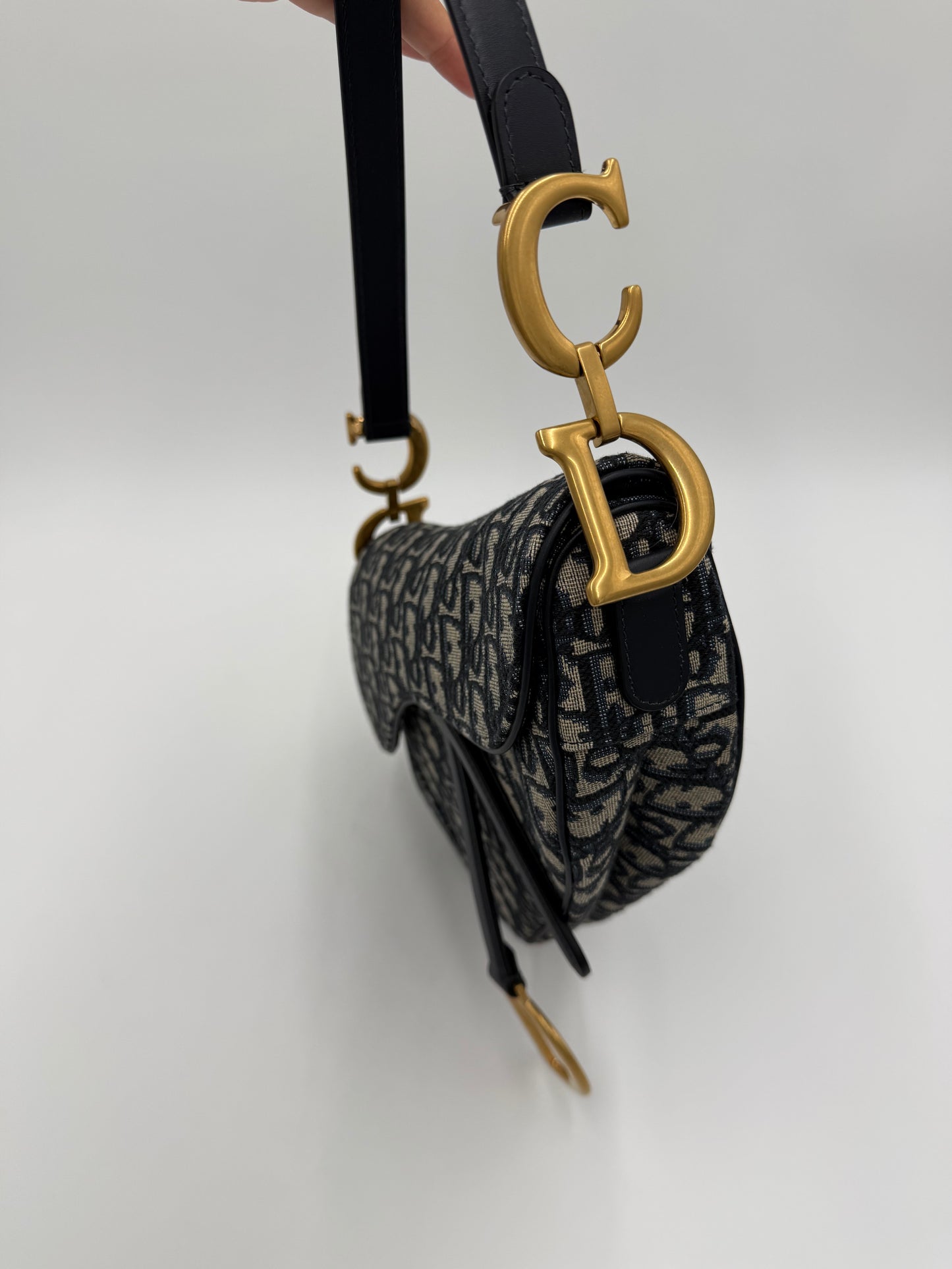 Dior Borsa Saddle con Tracolla Jacquard Dior Oblique Grande