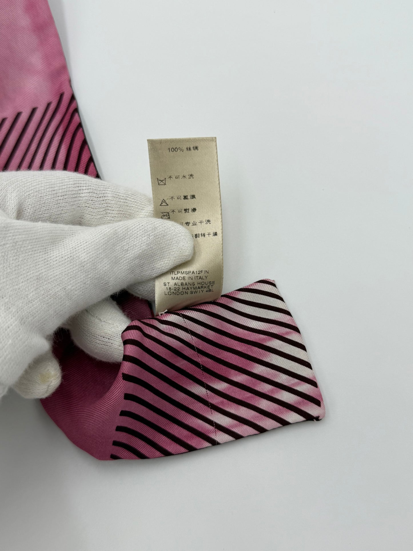 Burberry Foulard Twill di Seta Vintage Rosa