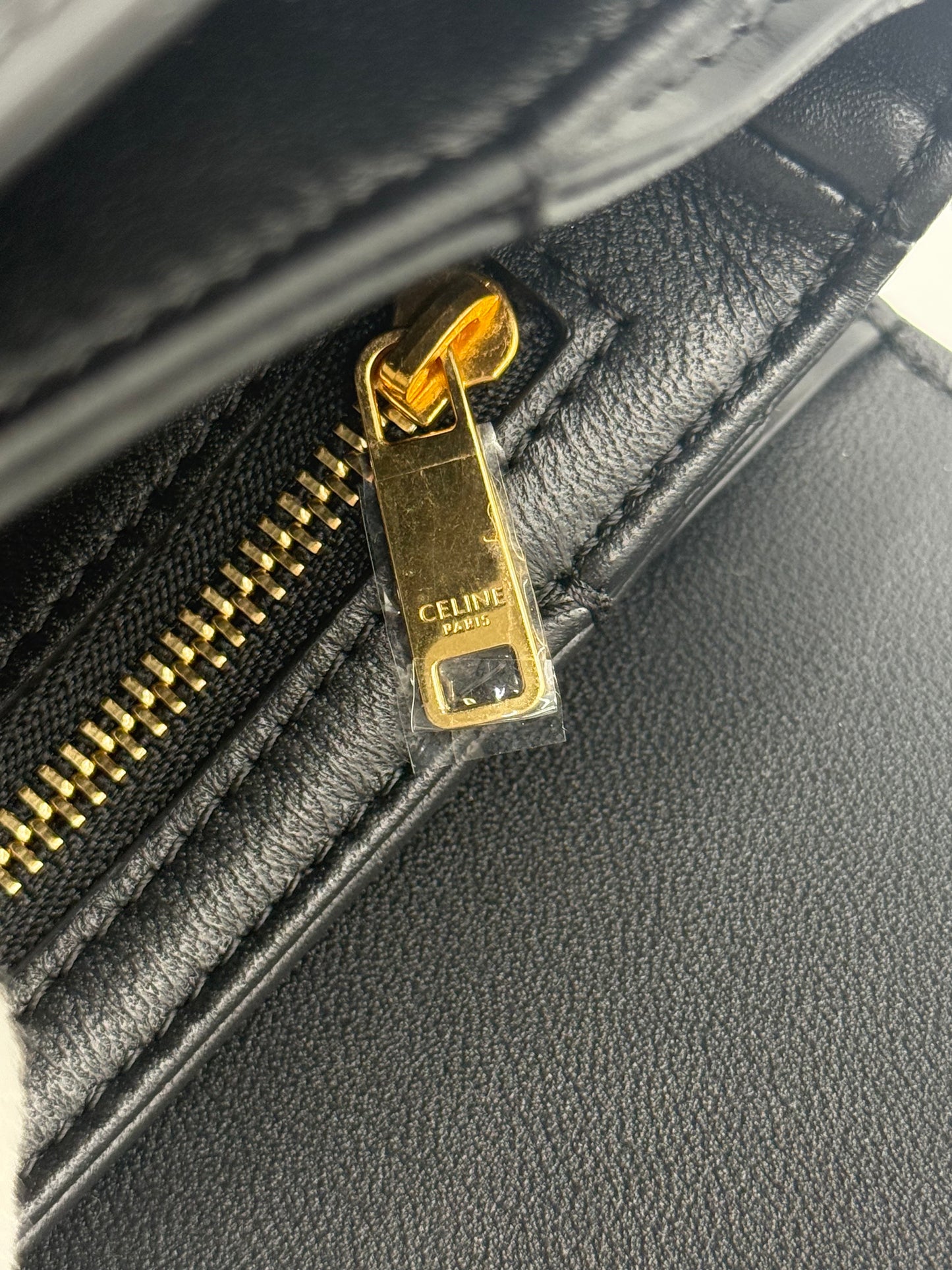 Celine Triomphe Classique Bag Black Leather