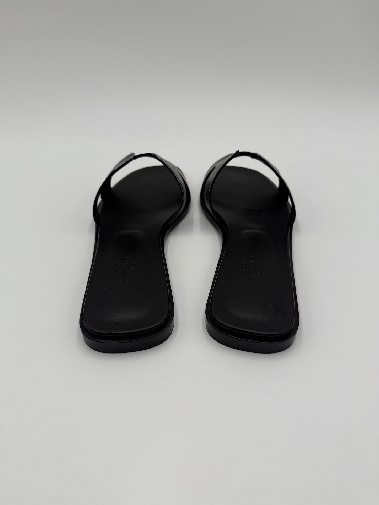 Hermès Sandali Oran in Pelle Nera
