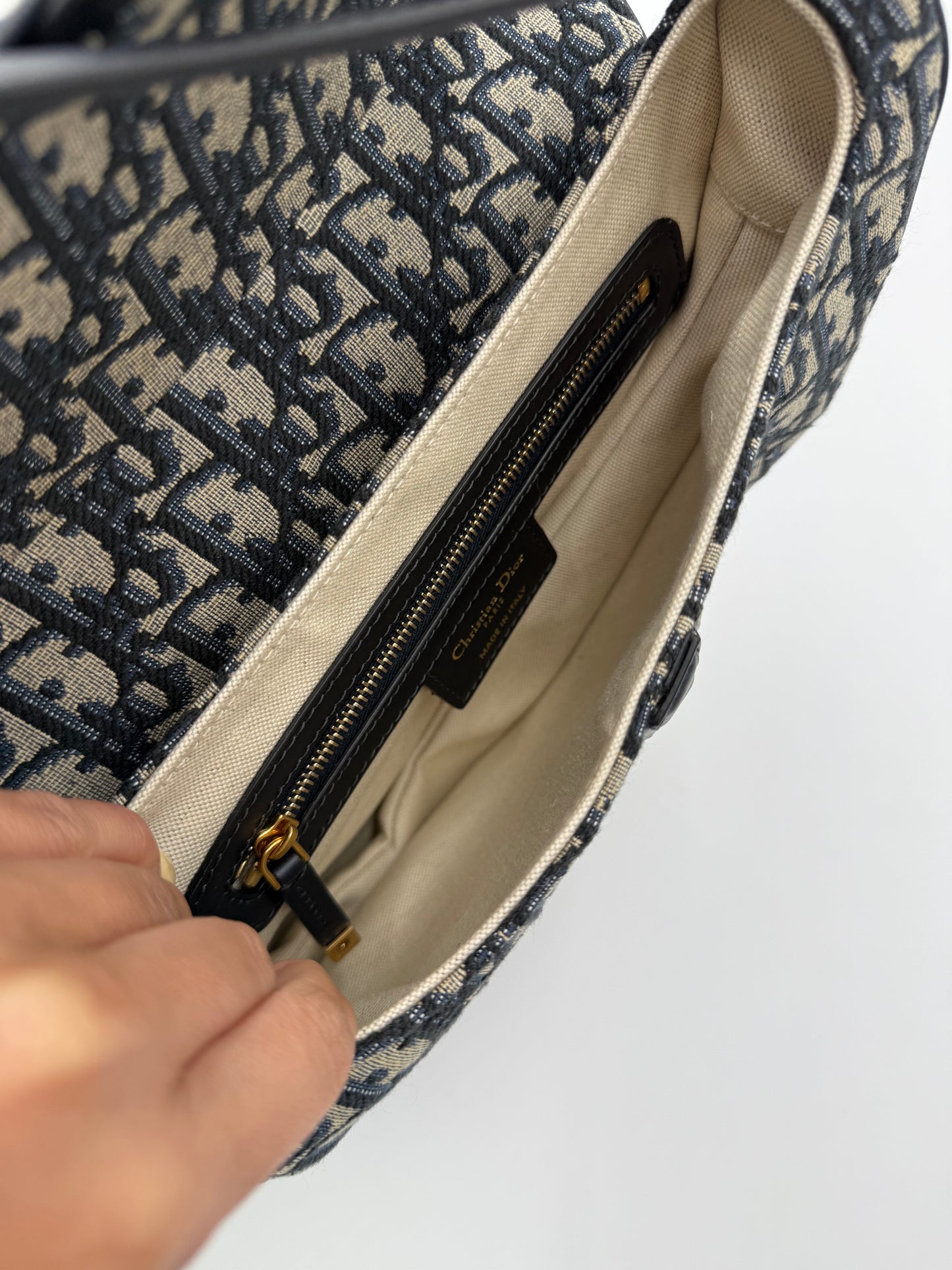 Dior Borsa Saddle con Tracolla Jacquard Dior Oblique Grande