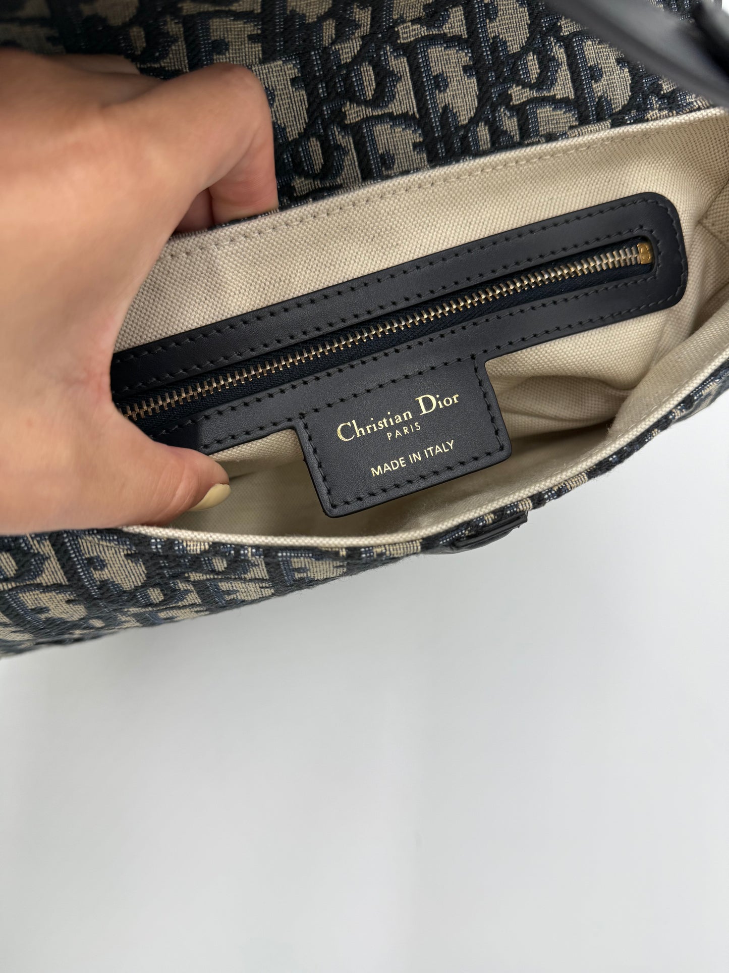 Dior Borsa Saddle con Tracolla Jacquard Dior Oblique Grande