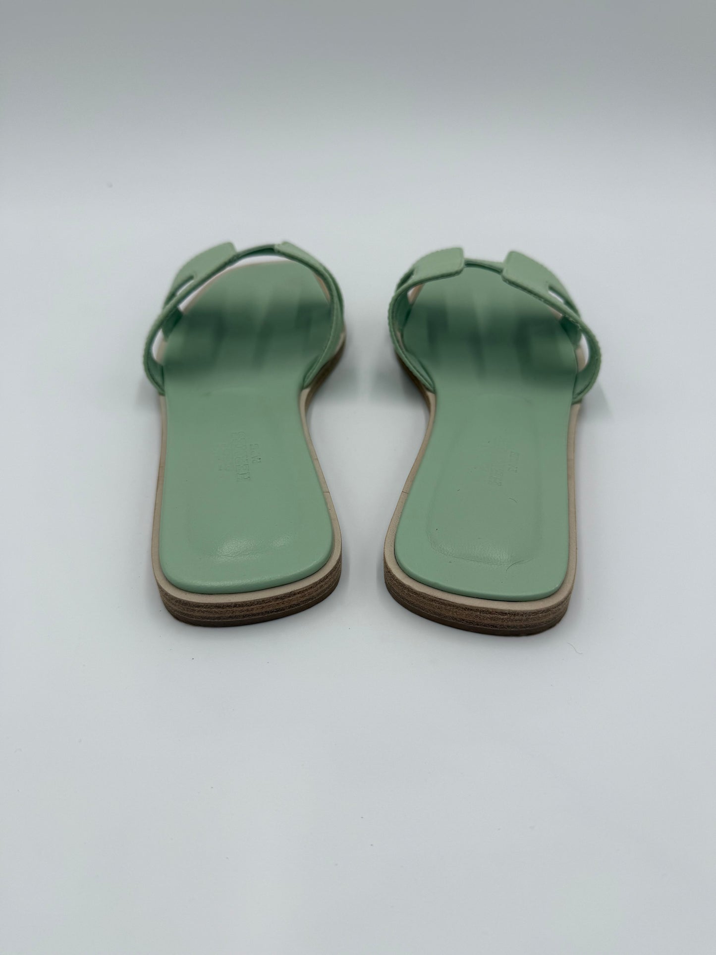 Hermès Sandali Oran in Pelle Epsom Vert Jade