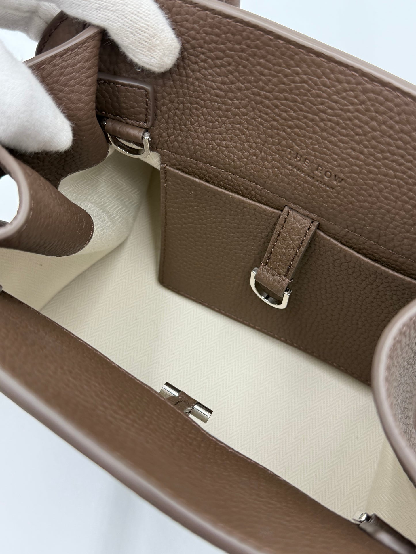 The Row Borsa Soft Margaux 10 Dark Olive