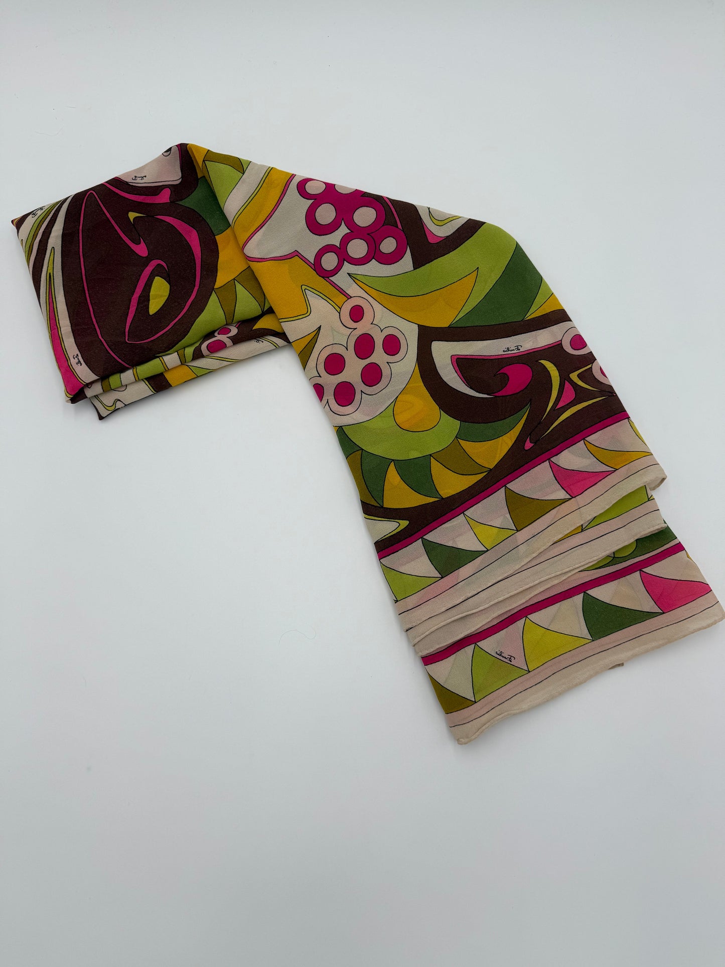 Emilio Pucci Foulard Vintage in Seta Stampa Psichedelica