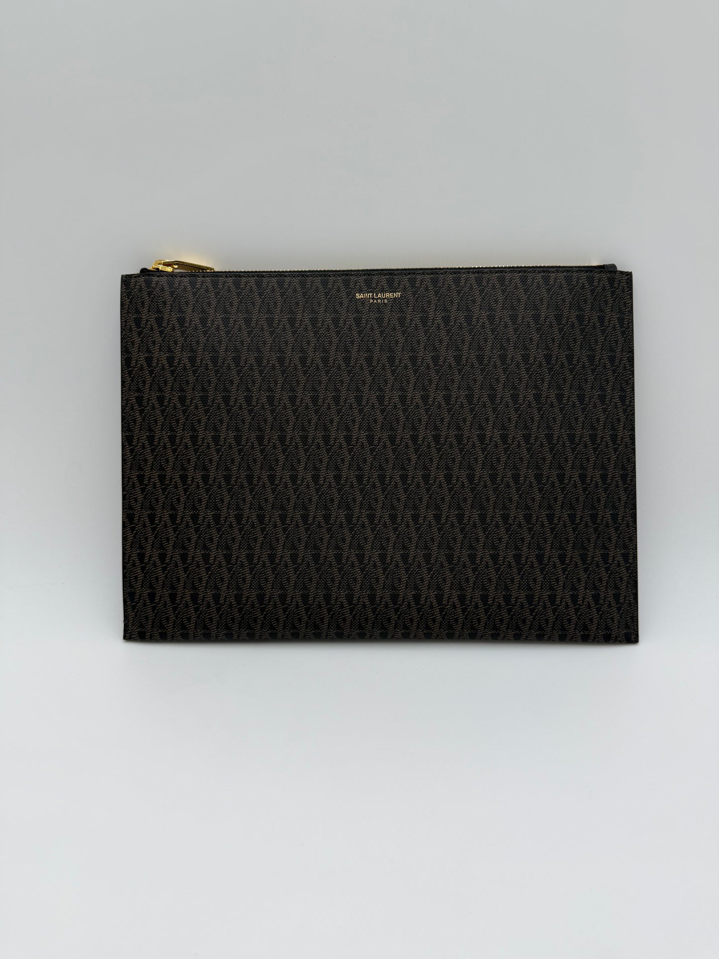 Saint Laurent Pouch Classic Toile Monogram Marrone