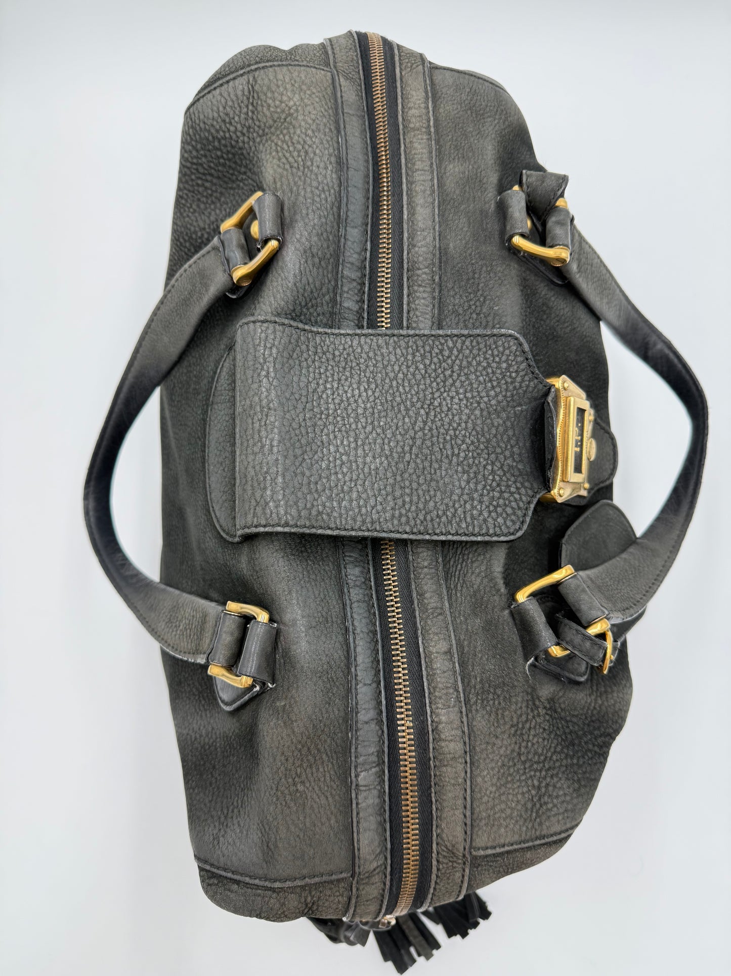 Gucci Borsa Tote Padlock Vintage Pelle Antracite con Iniziali
