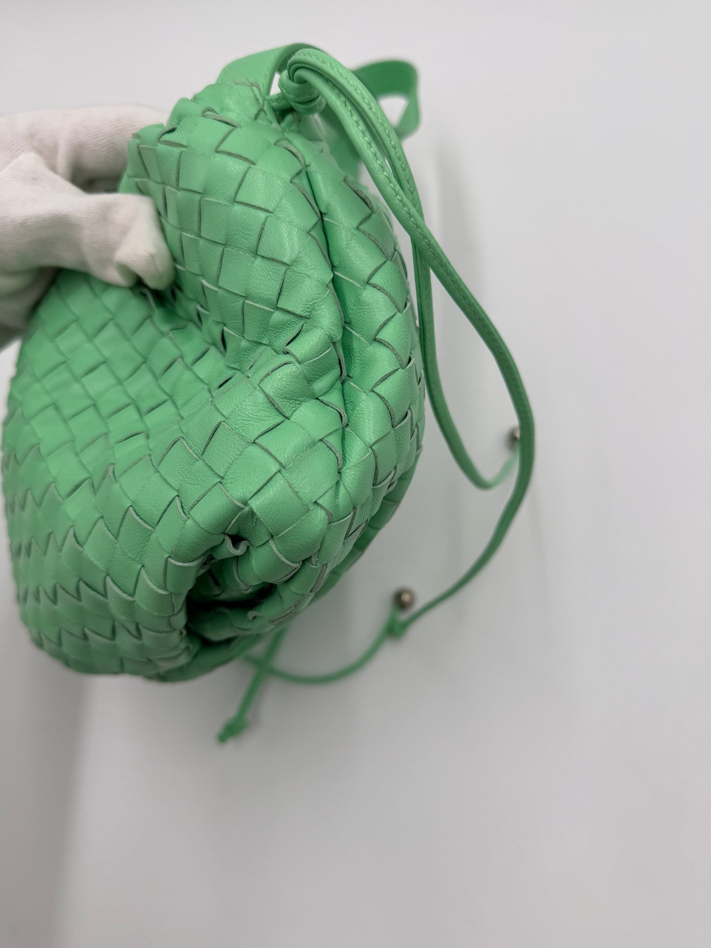 Bottega Veneta Borsa Small Bulb in Pelle Intrecciata Verde