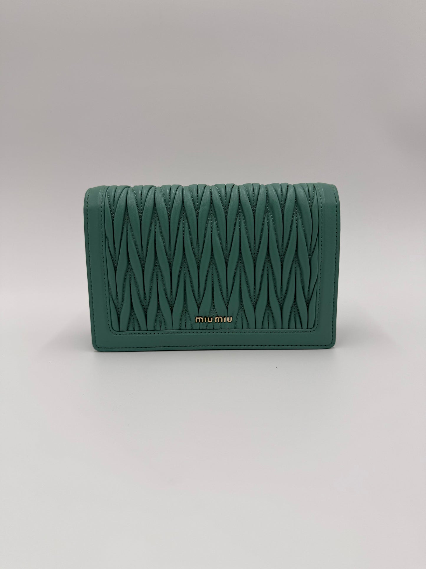 Miu Miu Borsa Confidential Matelassé Verde Giada