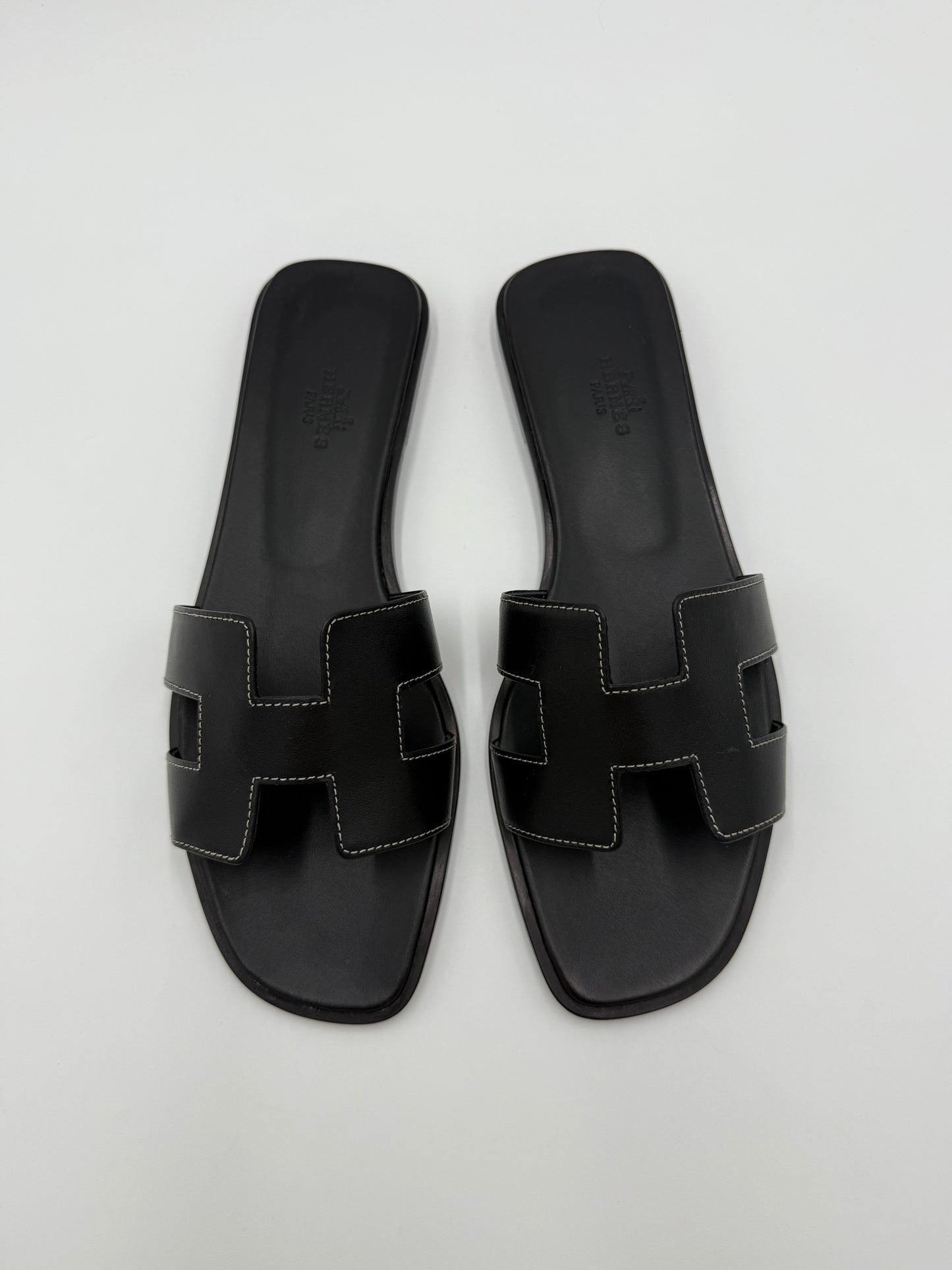 Hermès Sandali Oran in Pelle Nera