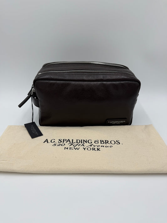 A.G. Spalding & Bros. Beauty Case in Pelle Marrone Scuro - Pally Vintage Closet