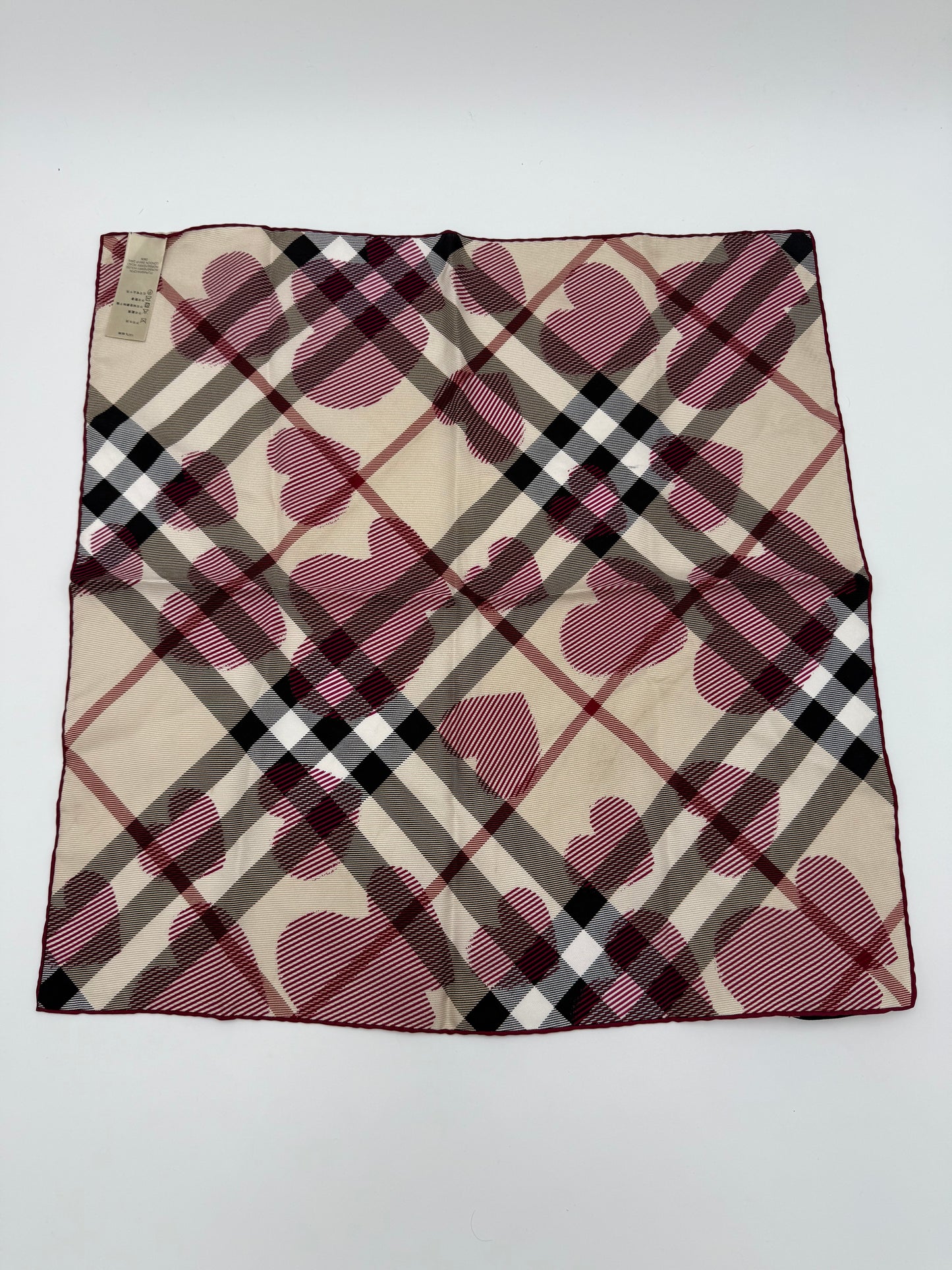 Burberry Foulard Cuori in Seta Beige