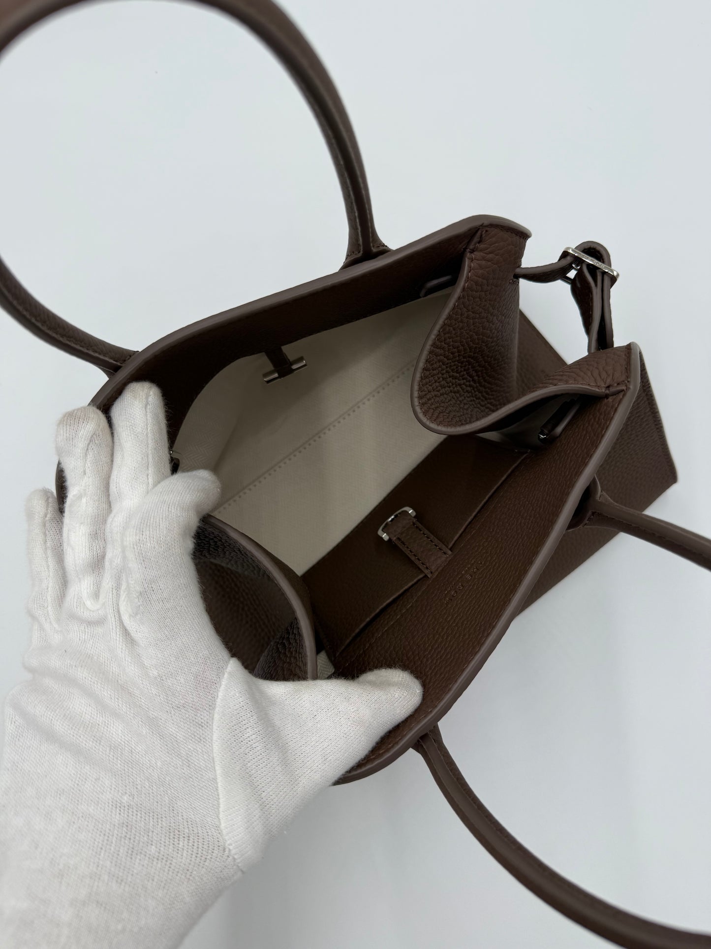 The Row Borsa Soft Margaux 10 Dark Olive