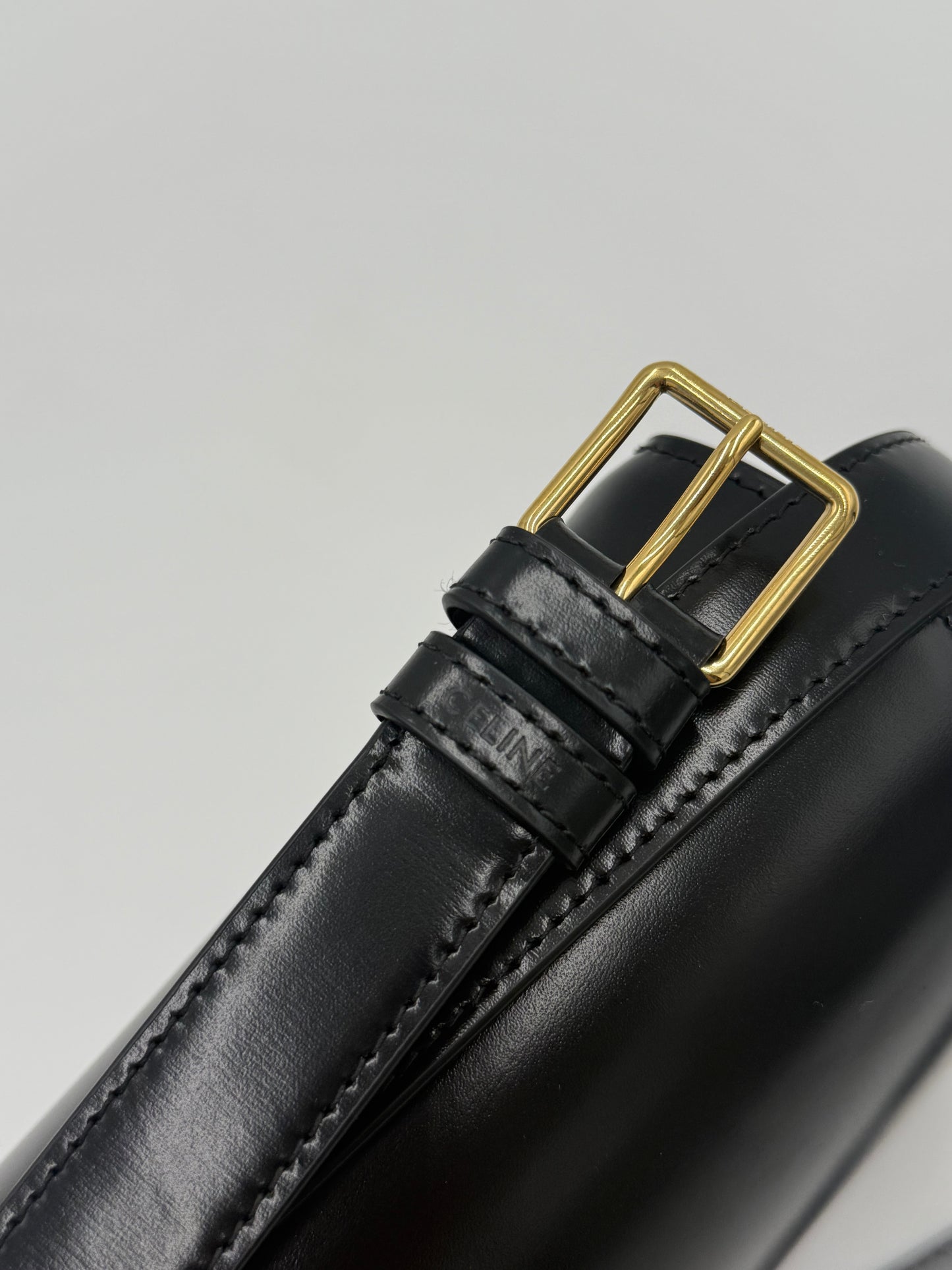 Celine Triomphe Classique Bag Black Leather