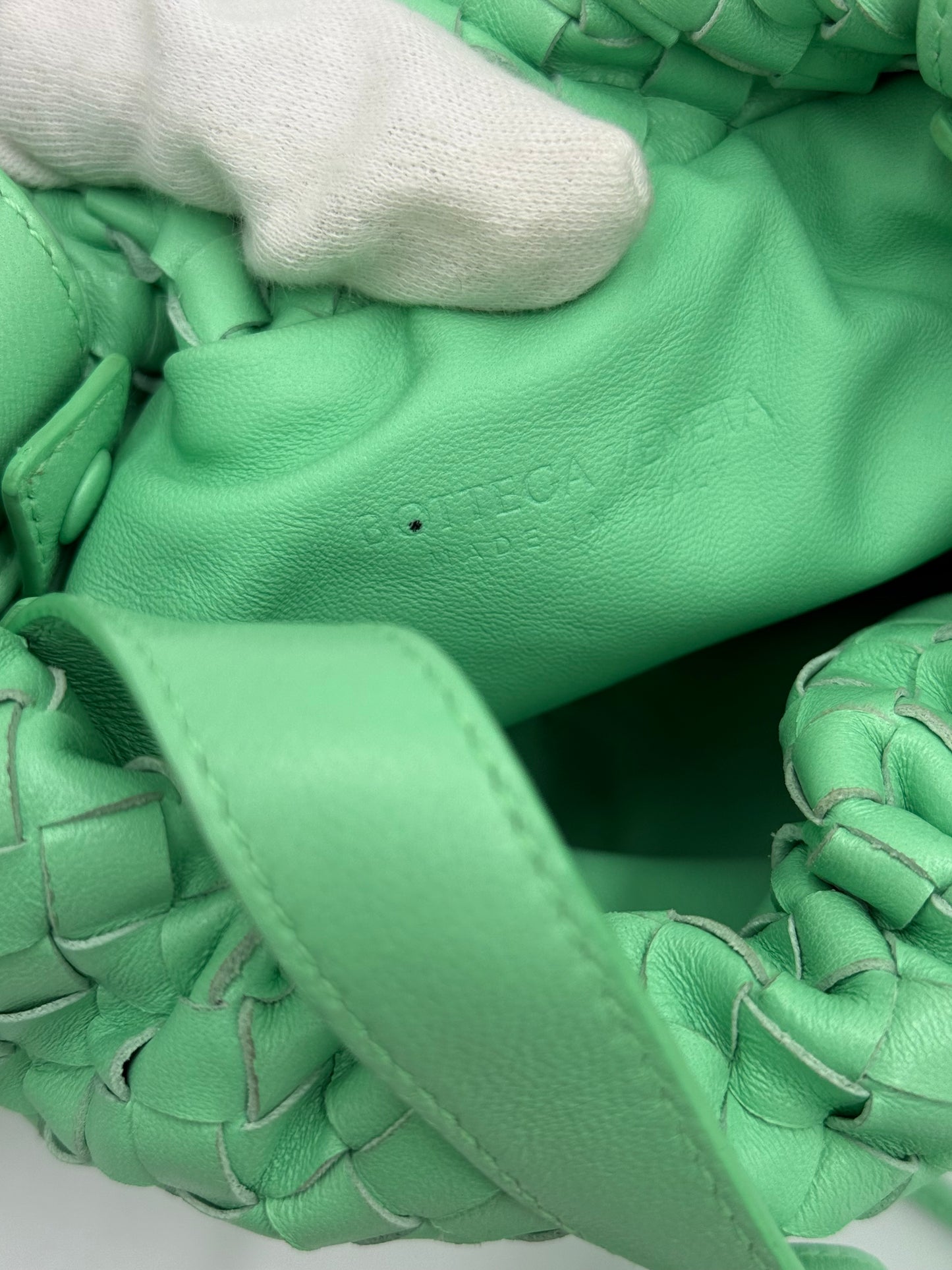 Bottega Veneta Borsa Small Bulb in Pelle Intrecciata Verde