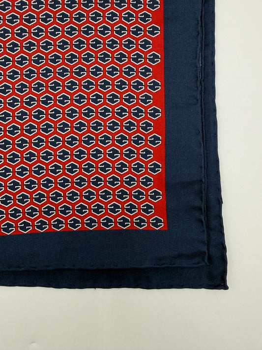 Gucci Pochette in Seta con Pattern Esagonale GG Rosso e Blu - Pally Vintage Closet