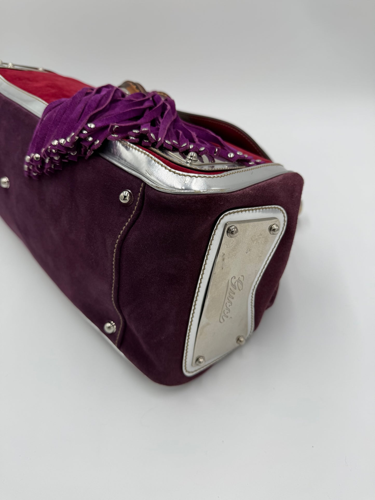 Gucci Borsa Indy Vintage Top Handle Rossa e Argento
