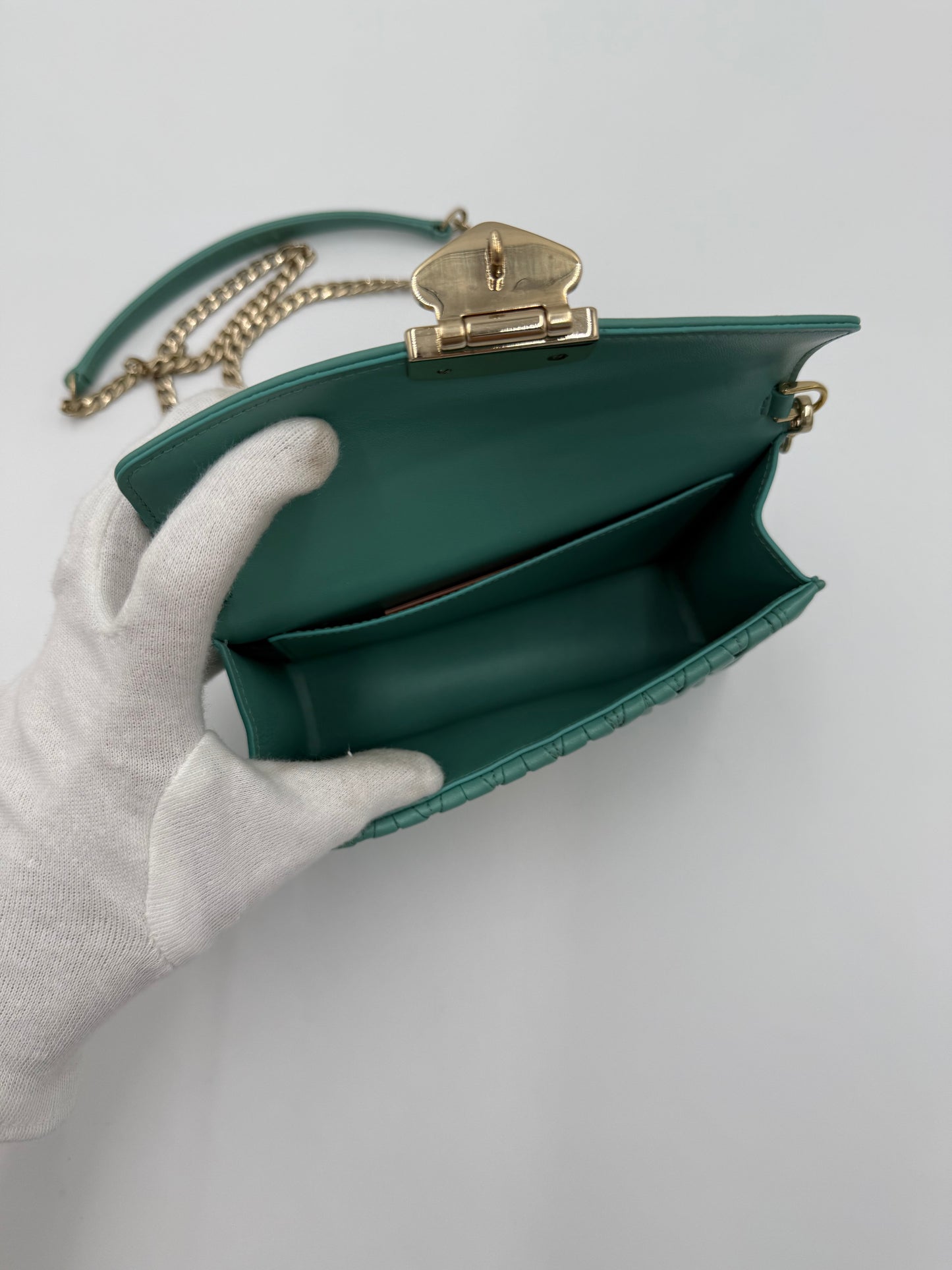 Miu Miu Borsa Confidential Matelassé Verde Giada