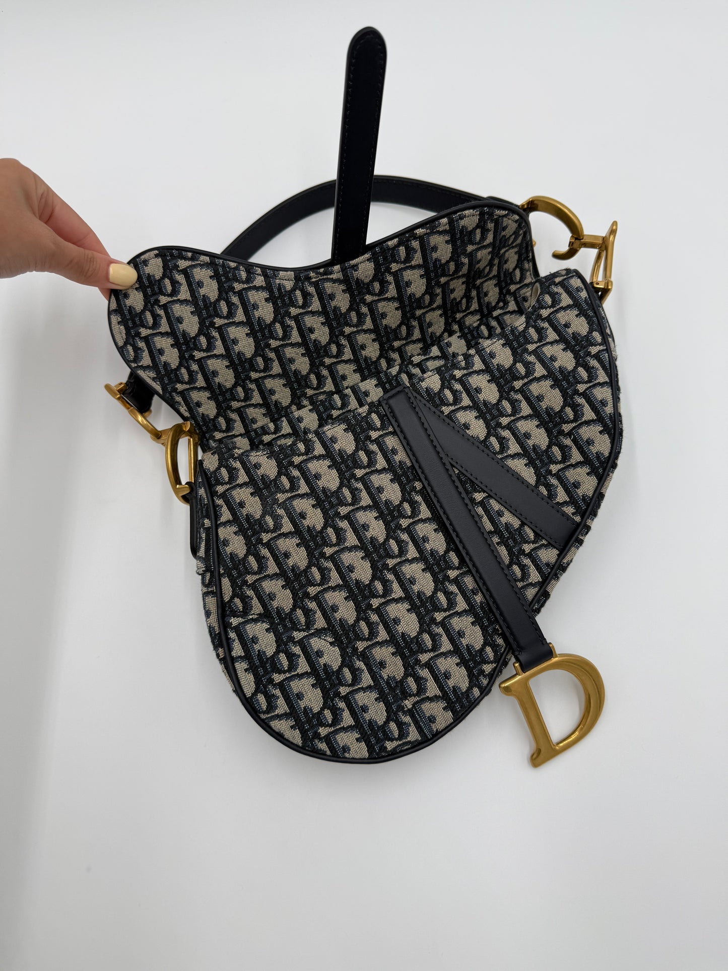 Dior Borsa Saddle con Tracolla Jacquard Dior Oblique Grande