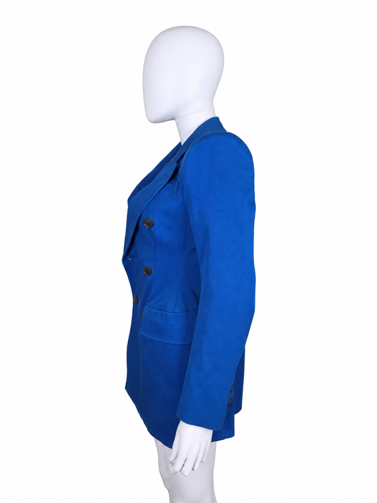 Balenciaga Blazer Strutturato in Cotone Blu Elettrico - Pally Vintage Closet