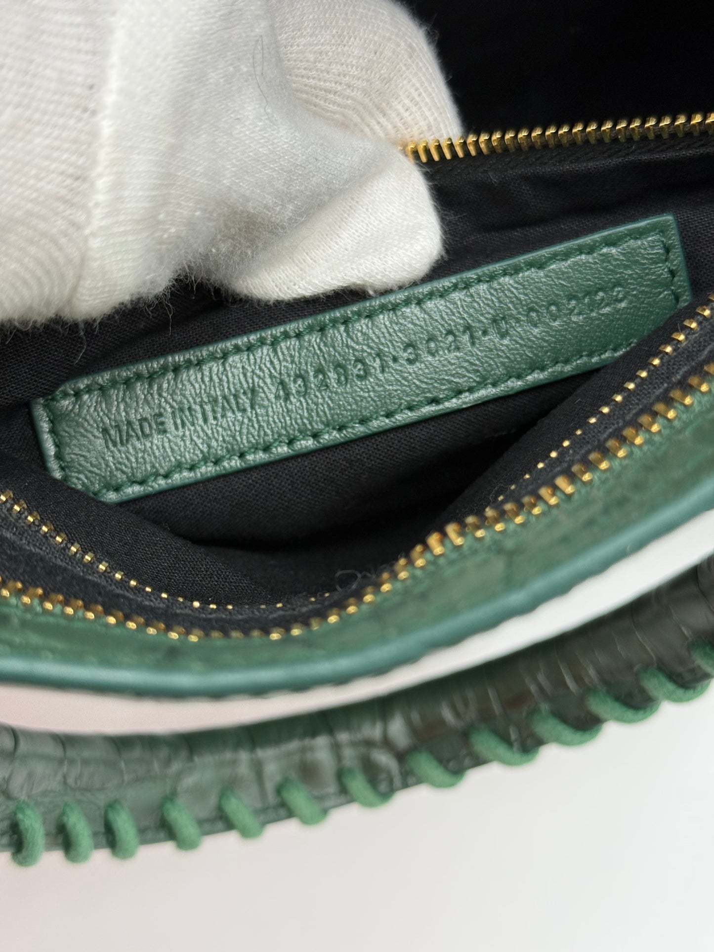 Balenciaga Borsa City in Pelle Stampa Coccodrillo Verde - Pally Vintage Closet