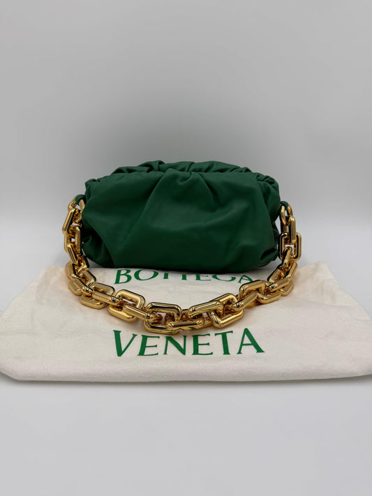 Bottega-Veneta-Borsa-a-Spalla-The-Chain-Pouch-in-Pelle-Verde-70563805135172 - Pally Vintage Closet