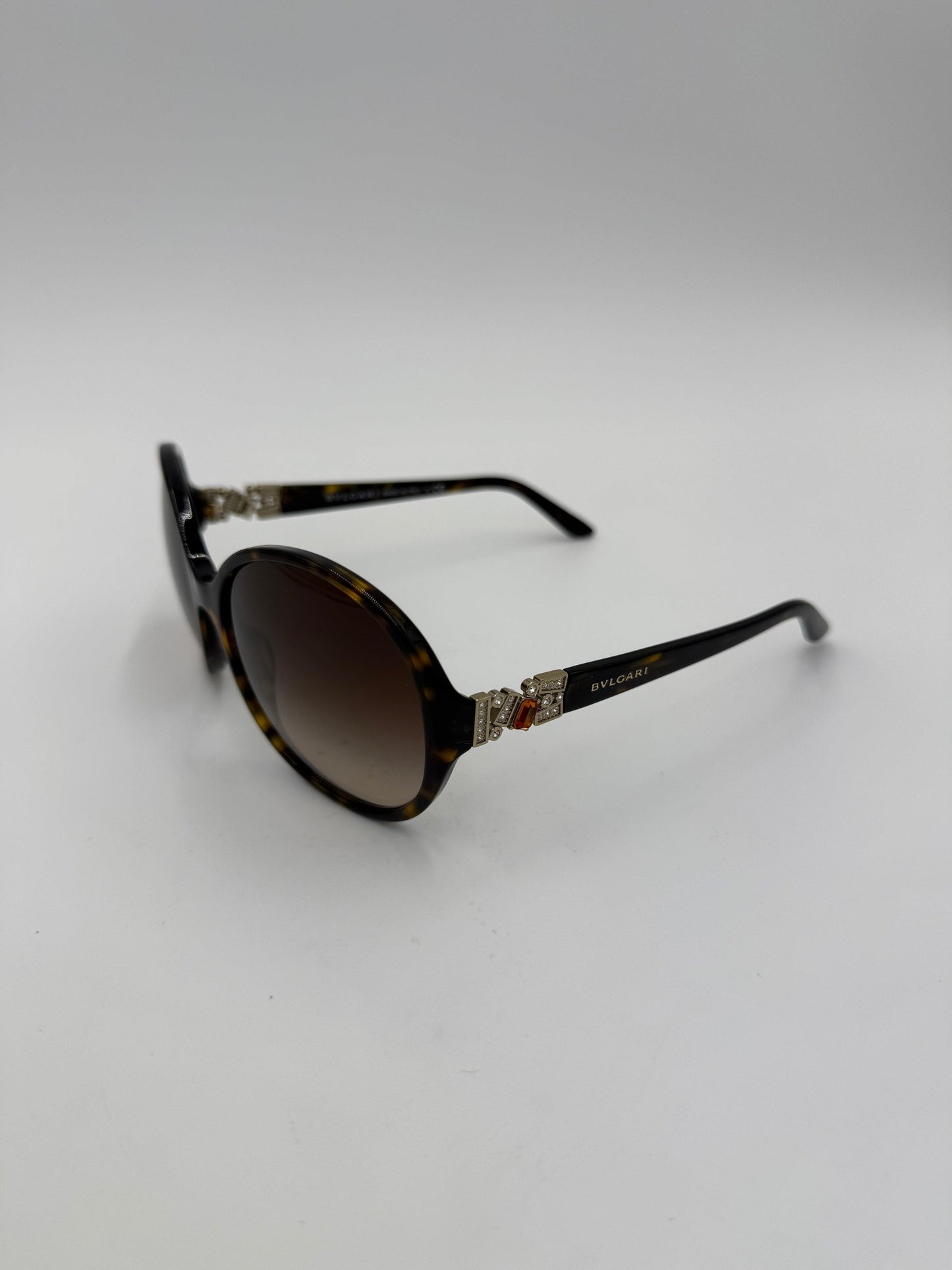 Bulgari Occhiali da Sole Oversized con Dettaglio Gioiello Tartarugati