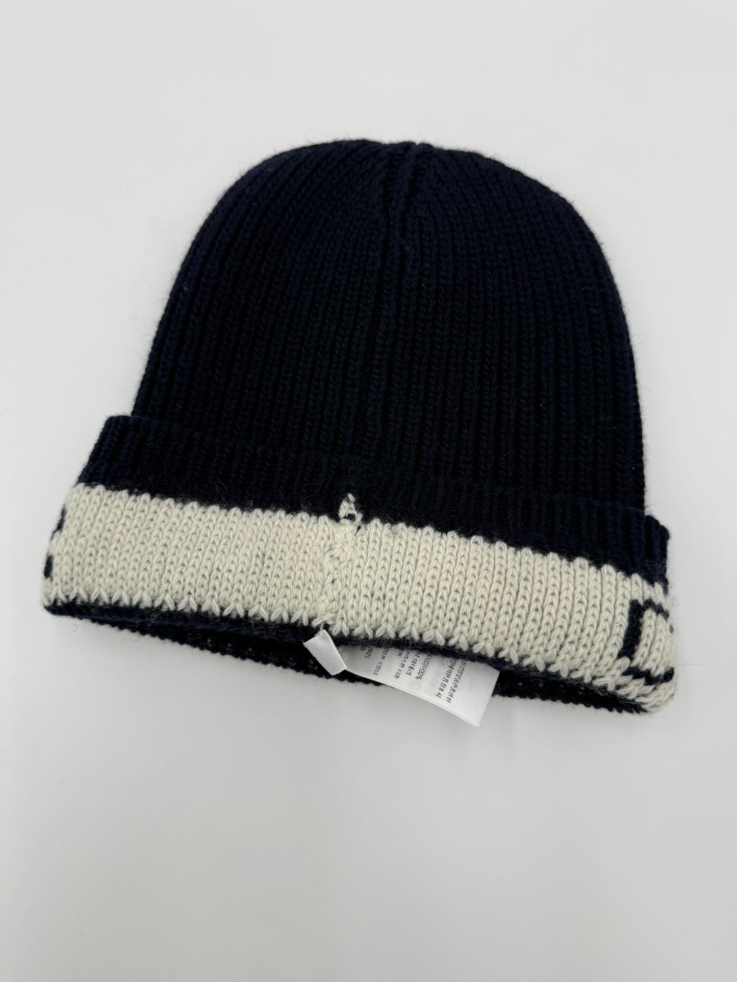 Christian Dior Cappello Beanie in Lana e Cachemere Blu
