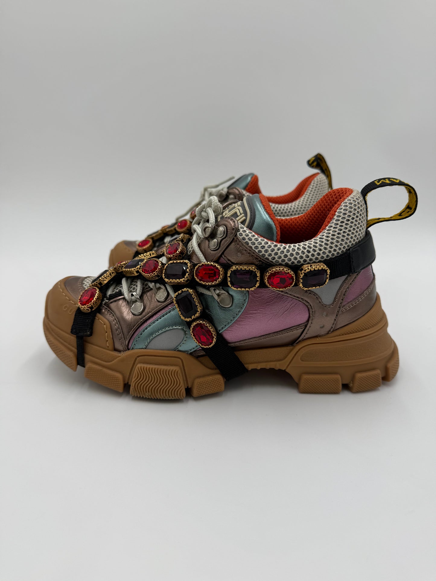 Gucci Sneakers Flashtrek con Gioielli e Finitura Metallizzata