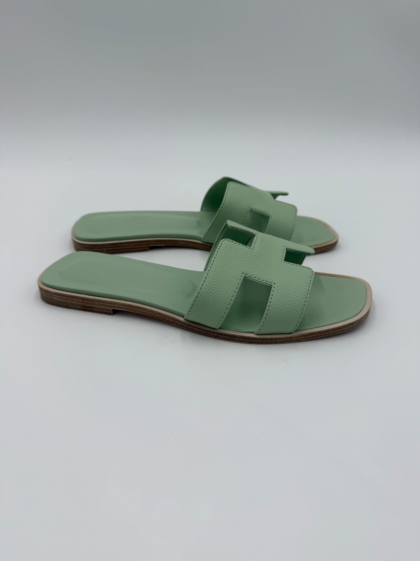 Hermès Sandali Oran in Pelle Epsom Vert Jade