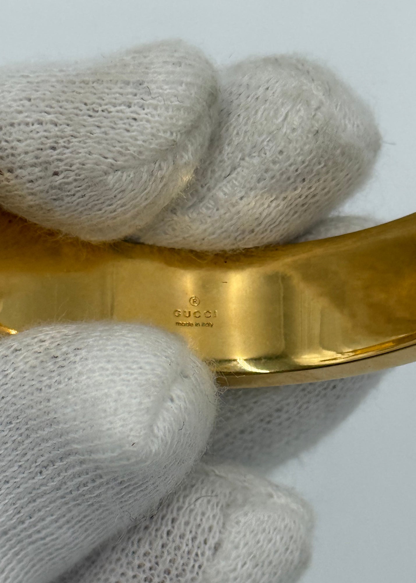 Gucci Bracciale Blondie Rigido Oro Smaltato Bianco